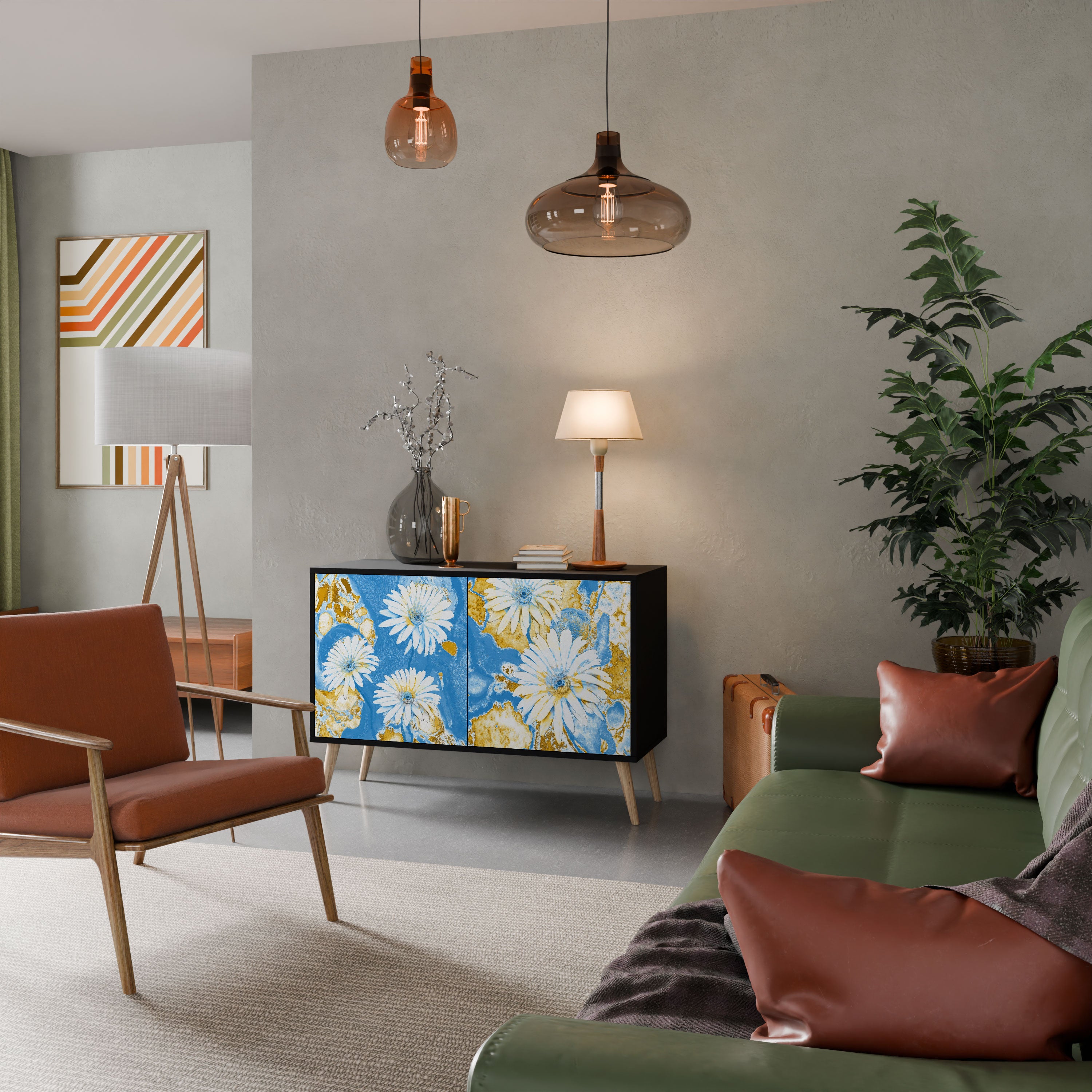 DAISY LUXE Komoda 2-drzwiowa korpus Czarny