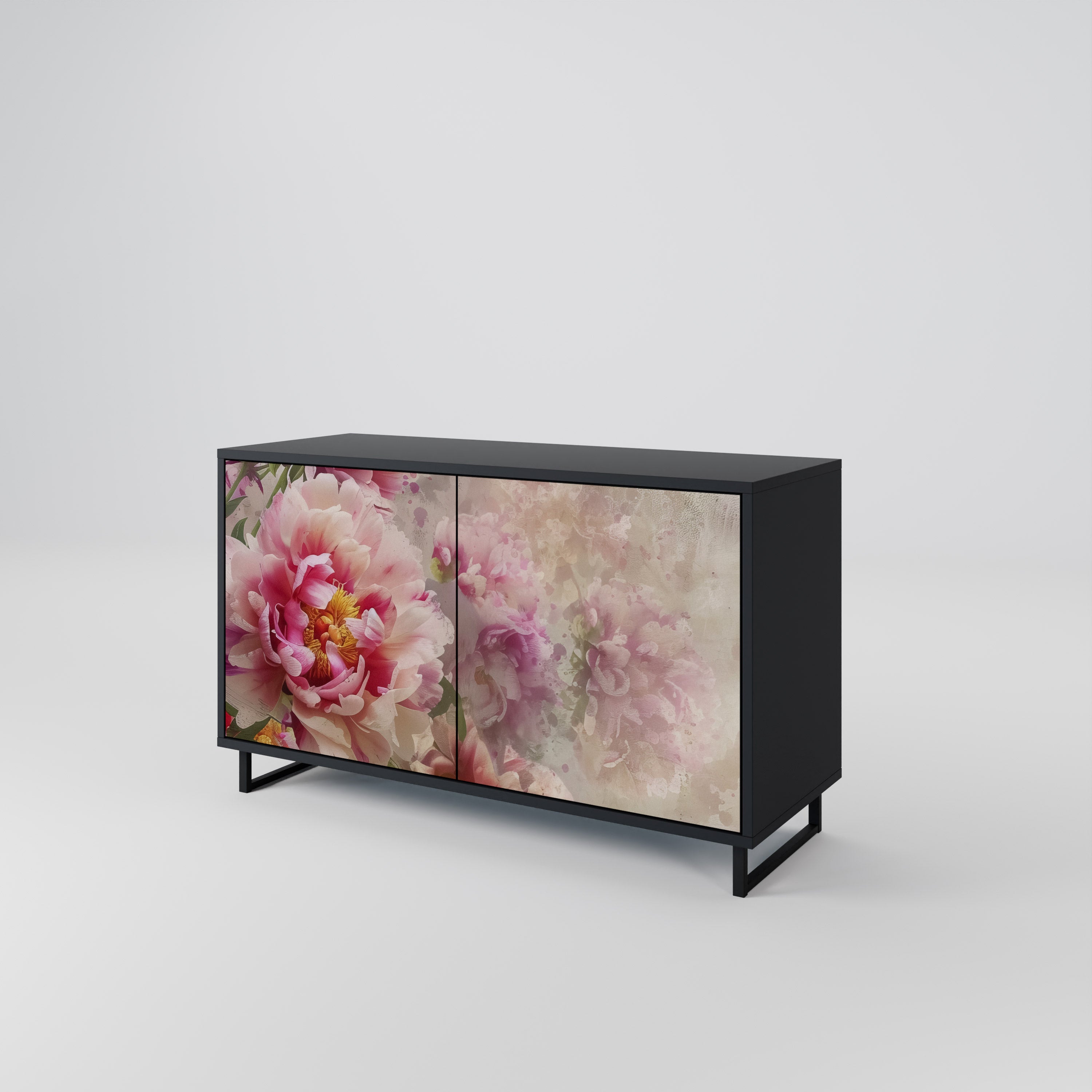 PEONY WHISPER Komoda 2-drzwiowa korpus Czarny