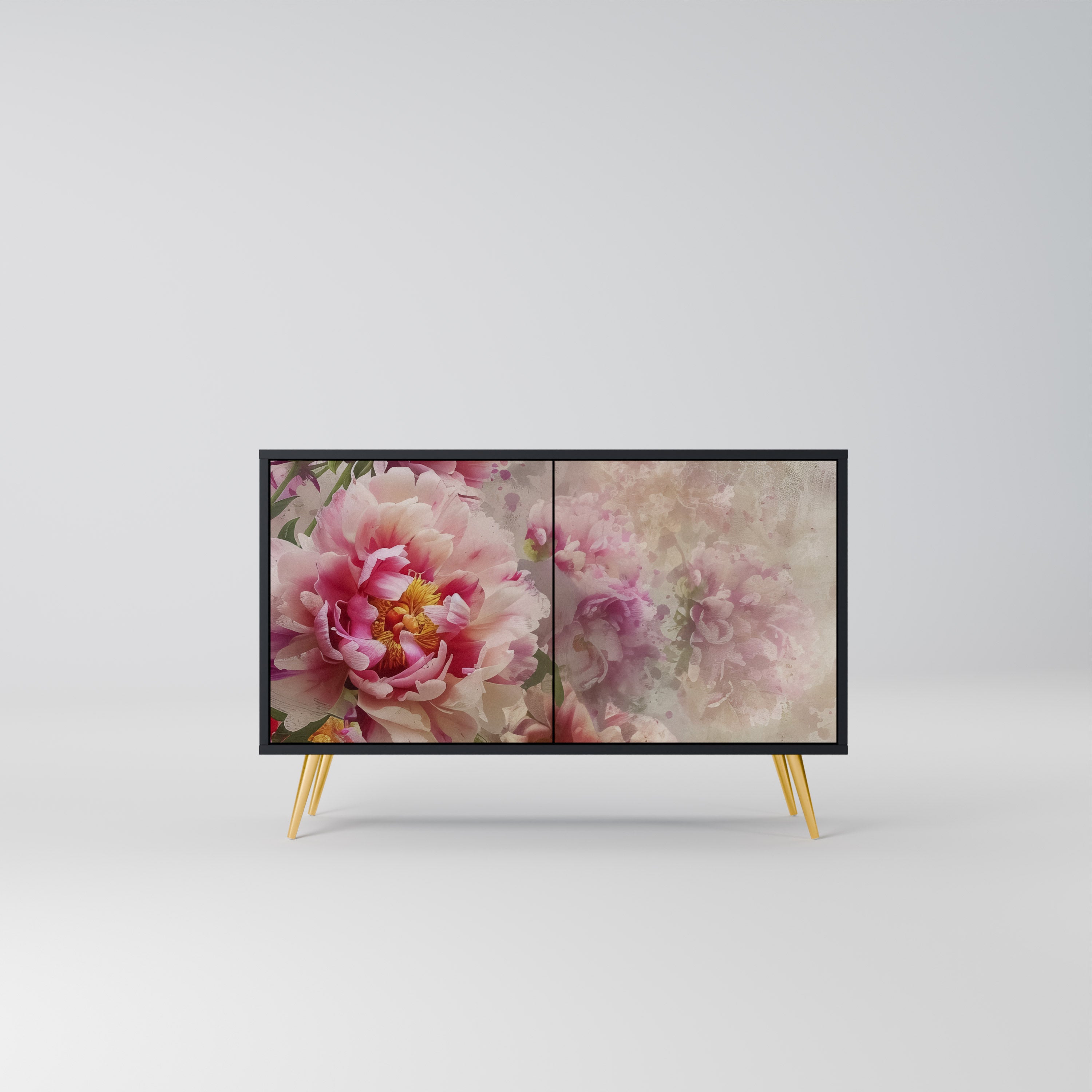 PEONY WHISPER Komoda 2-drzwiowa korpus Czarny