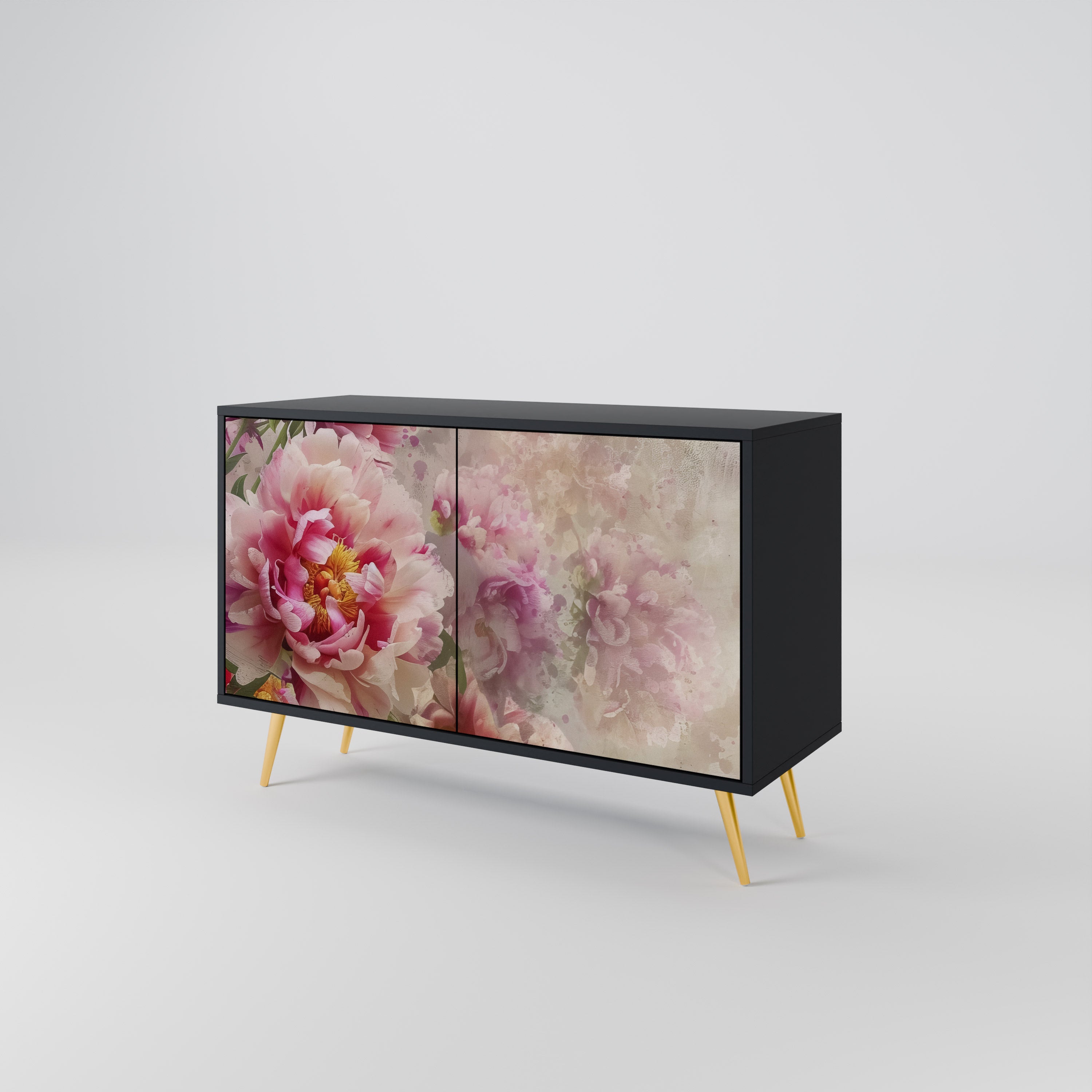 PEONY WHISPER Komoda 2-drzwiowa korpus Czarny