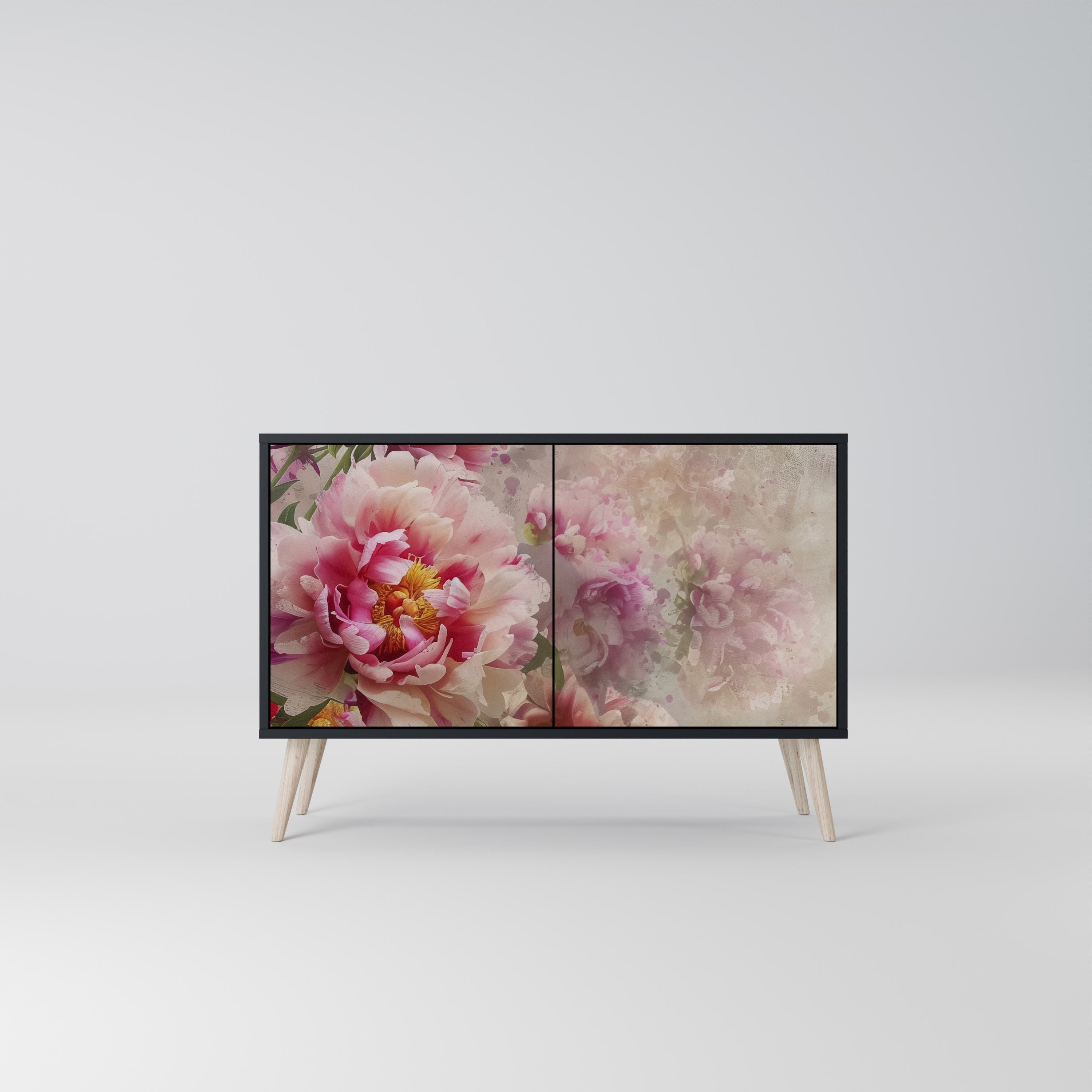 PEONY WHISPER Komoda 2-drzwiowa korpus Czarny