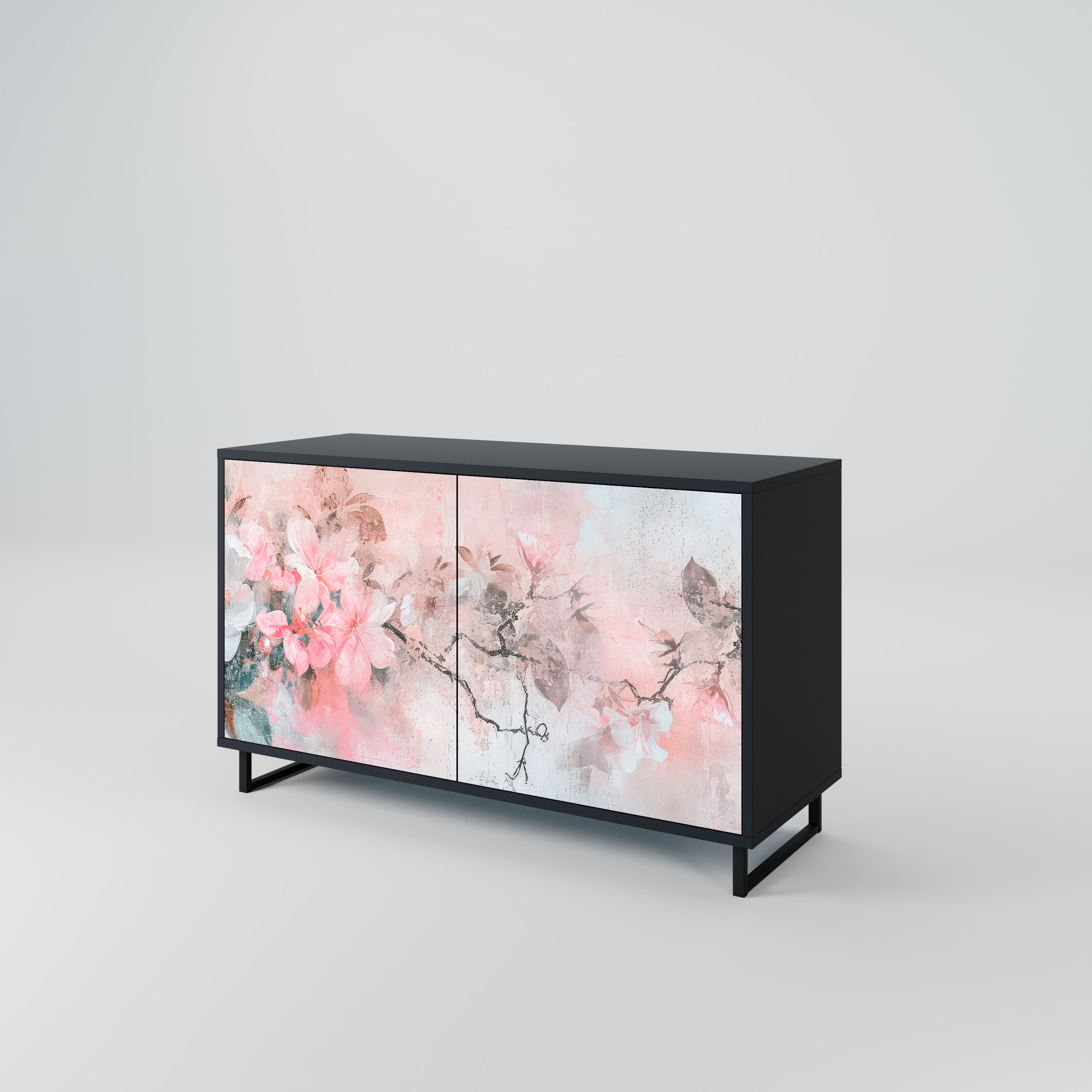 CHERRY BLOSSOM Komoda 2-drzwiowa korpus Czarny