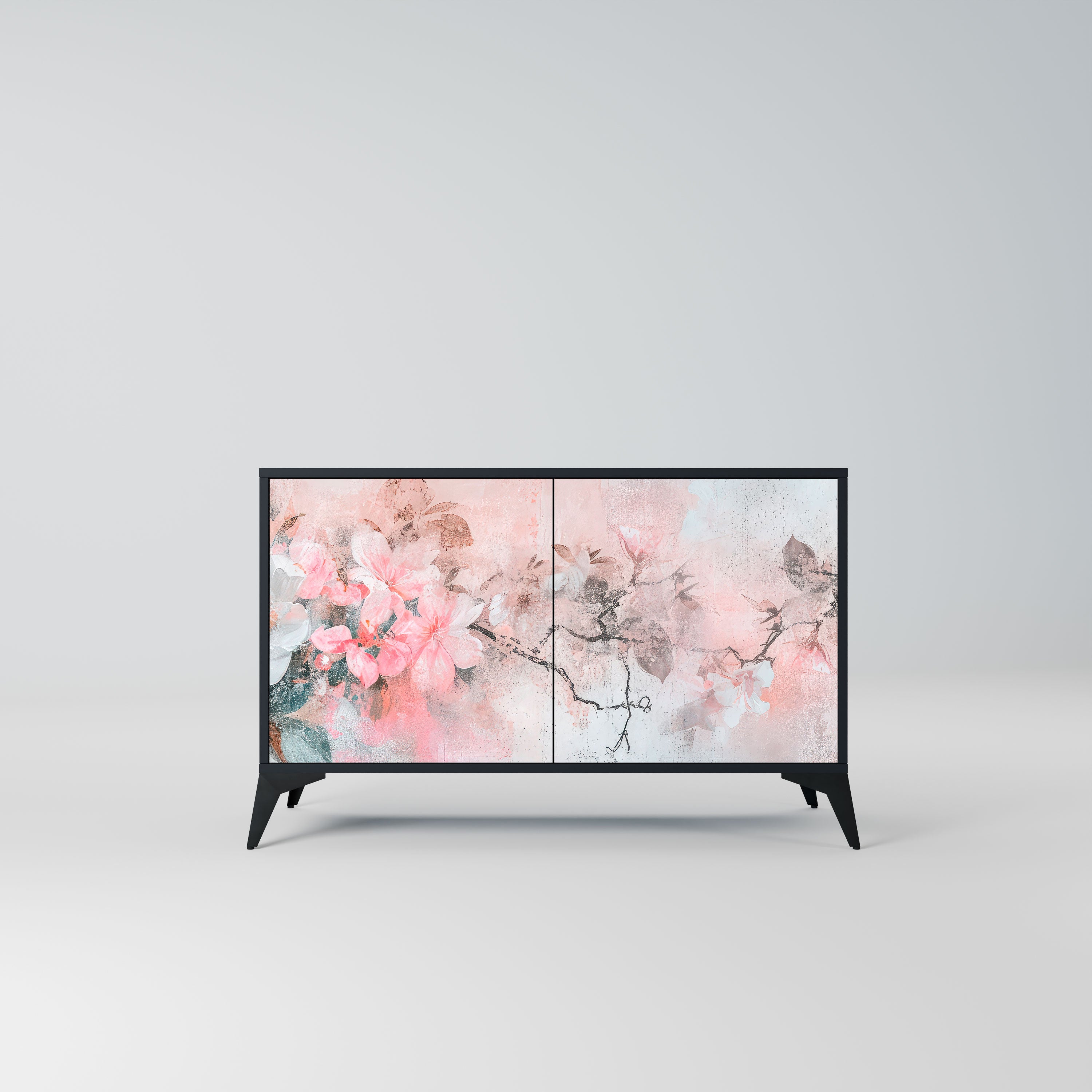 CHERRY BLOSSOM Komoda 2-drzwiowa korpus Czarny