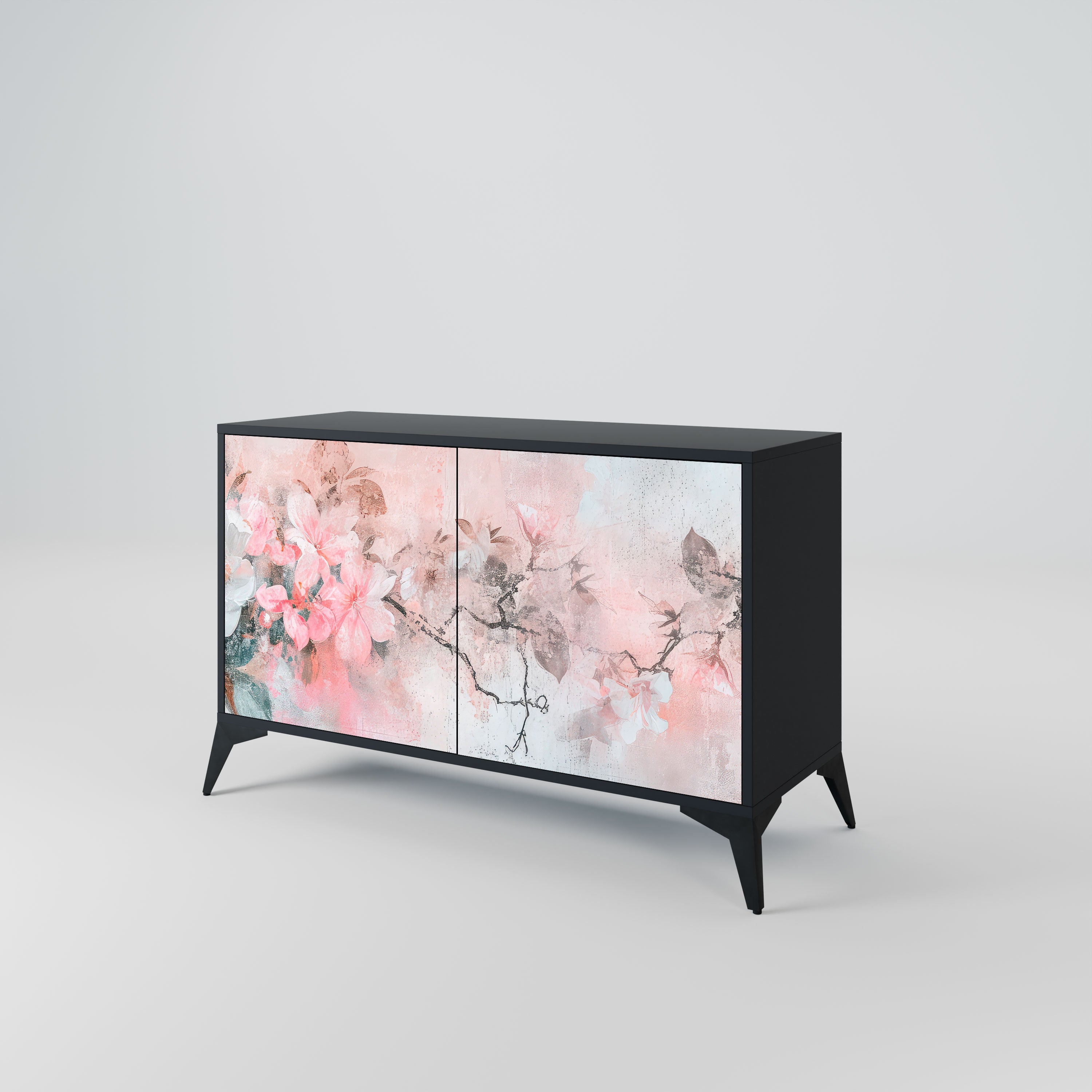 CHERRY BLOSSOM Komoda 2-drzwiowa korpus Czarny