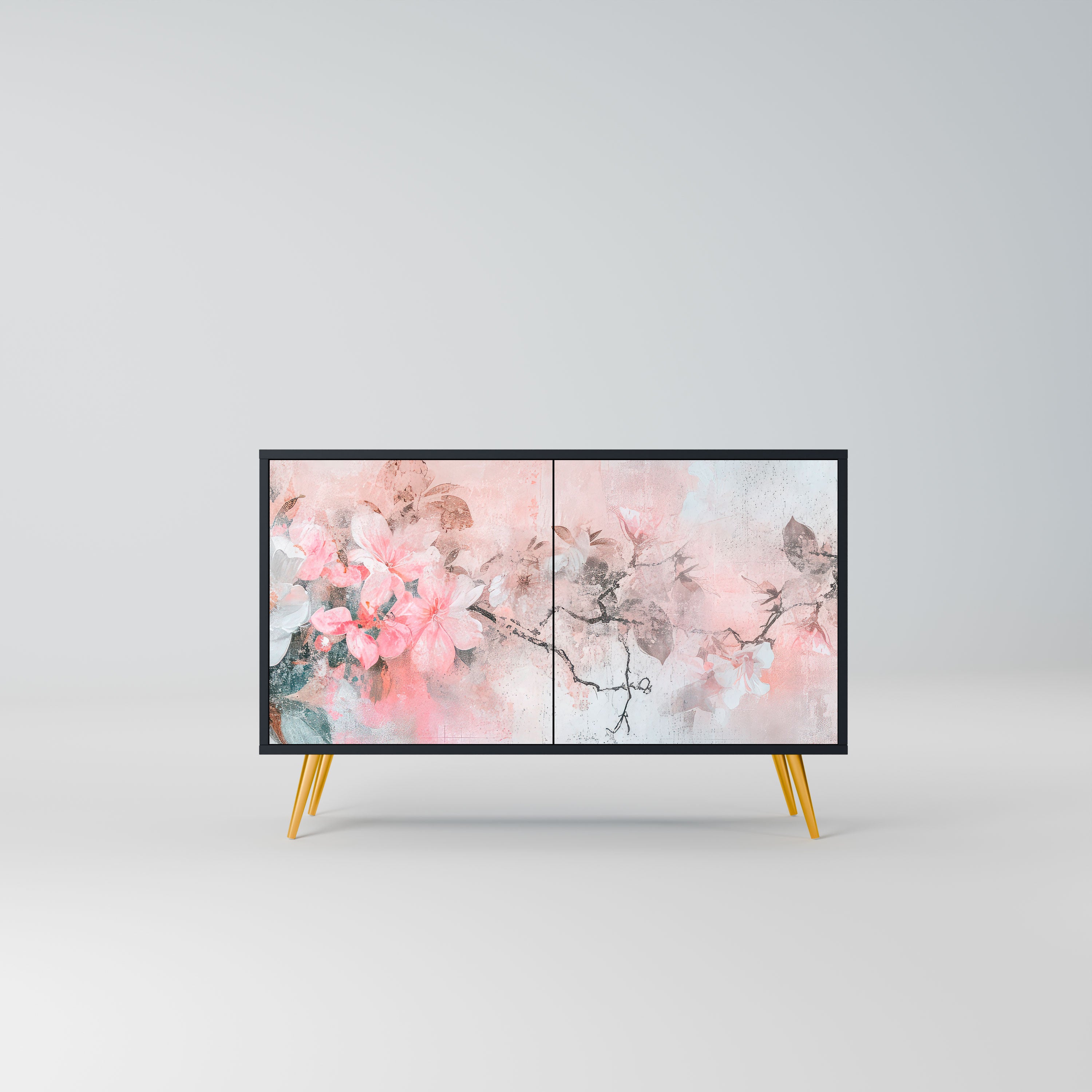 CHERRY BLOSSOM Komoda 2-drzwiowa korpus Czarny
