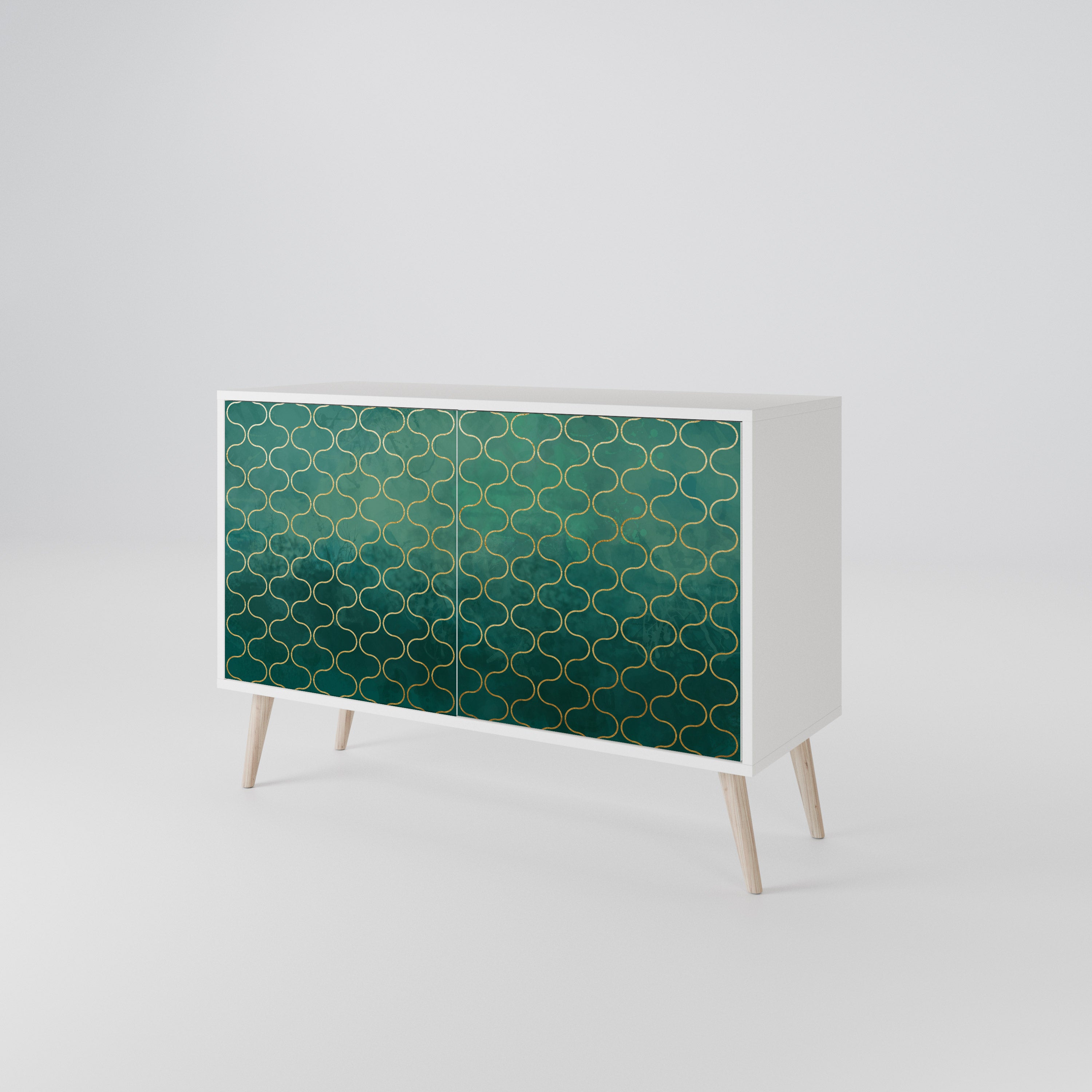 TESSELATED GREENERY Komoda 2-drzwiowa korpus Biały