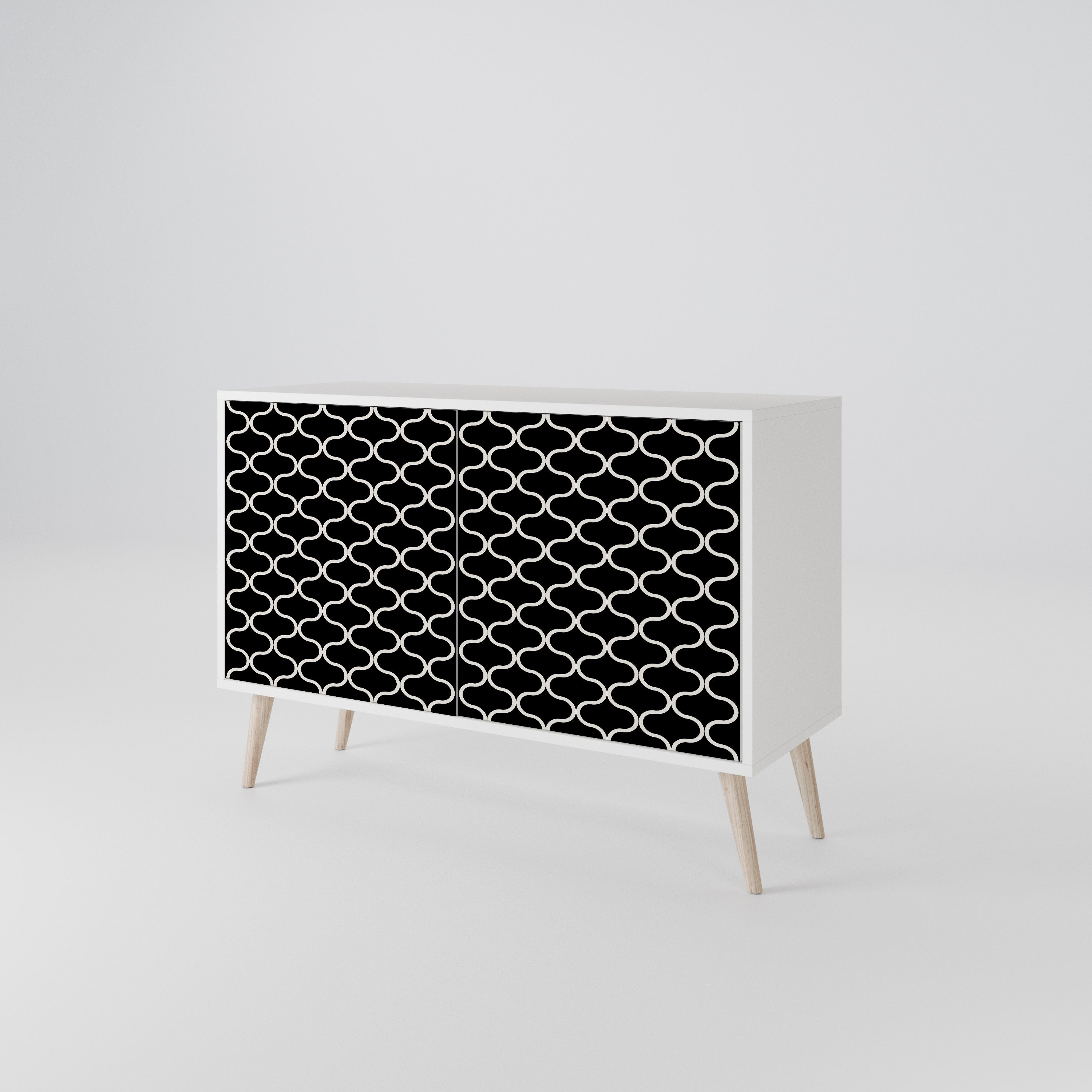 TESSELATED BLACKNESS Komoda 2-drzwiowa korpus Biały