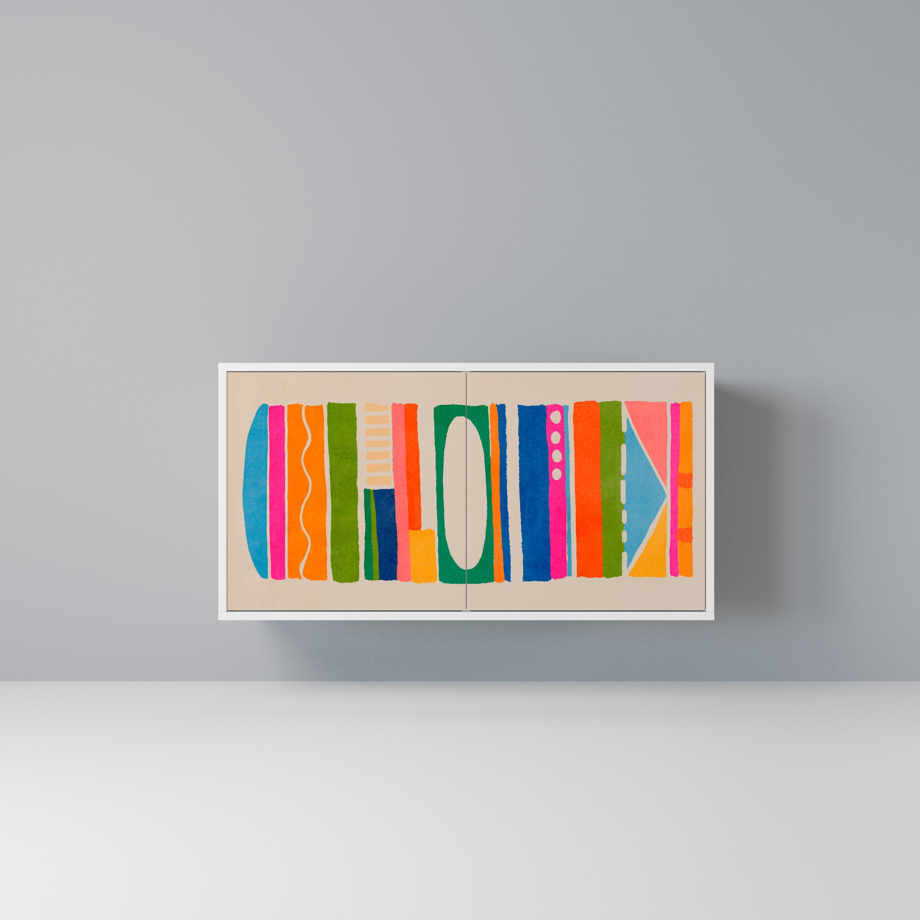 GEOMETRIC SHINE Komoda 2-drzwiowa korpus Biały