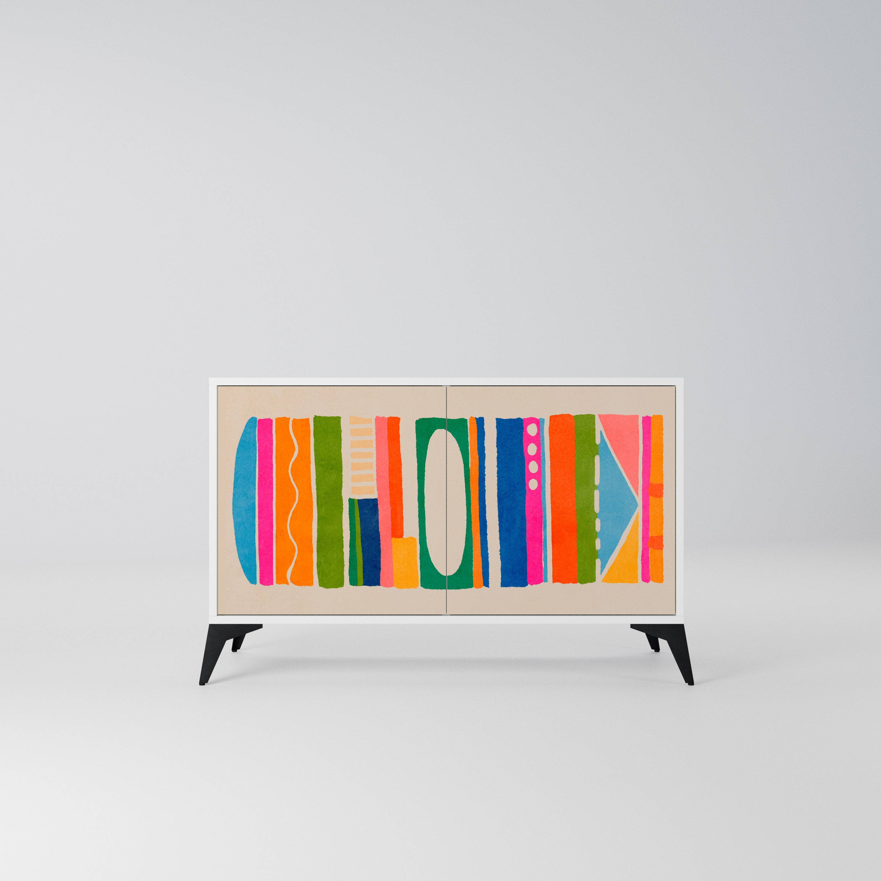 GEOMETRIC SHINE Komoda 2-drzwiowa korpus Biały