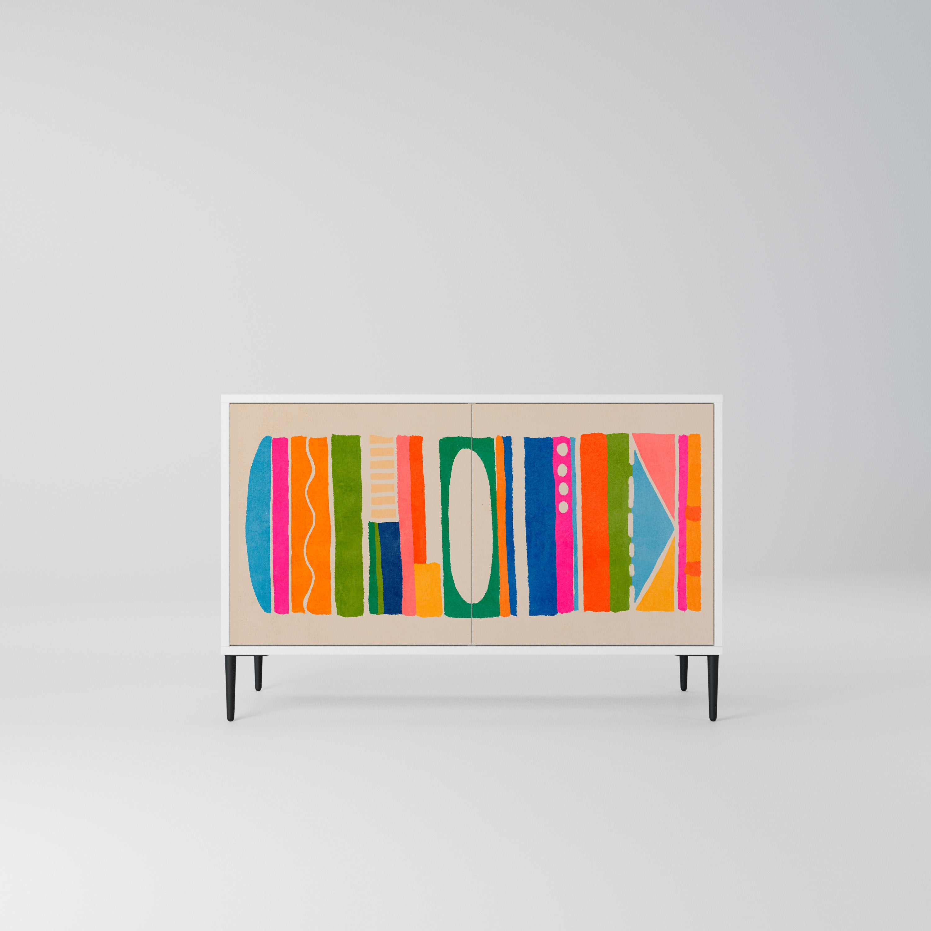 GEOMETRIC SHINE Komoda 2-drzwiowa korpus Biały