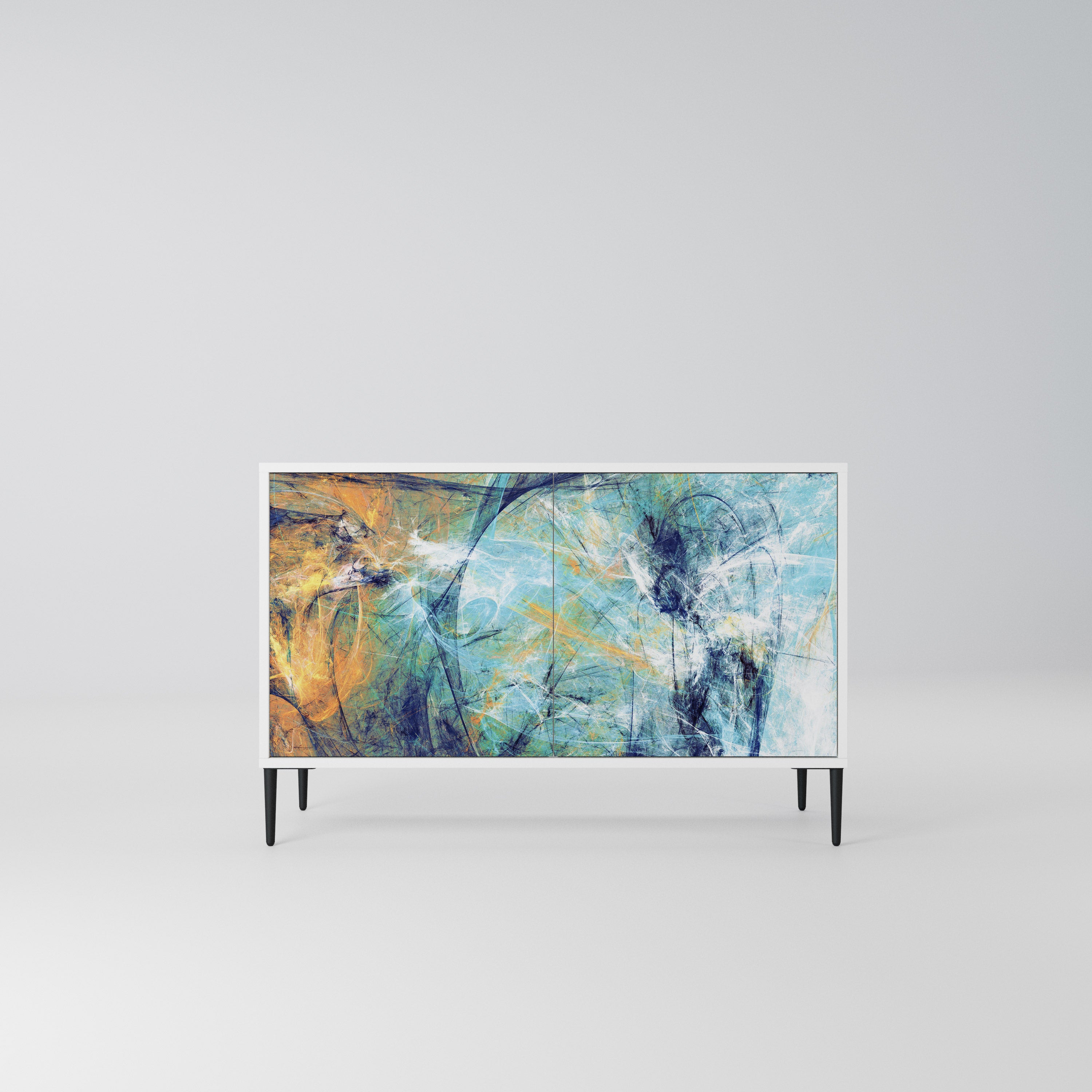 ABSTRACT THOUGHTS Komoda 2-drzwiowa korpus Biały