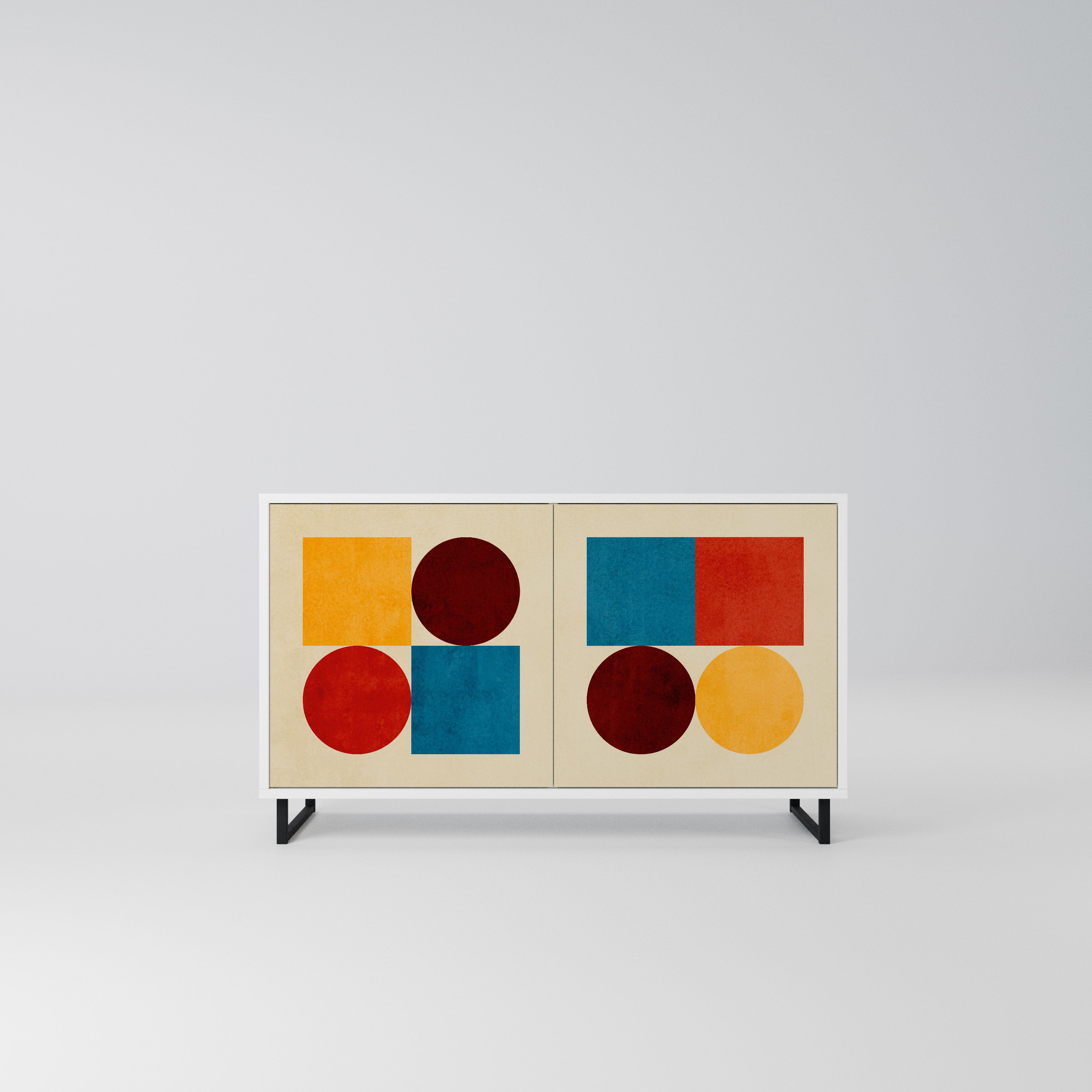 GEOMETRIC PUZZLE Komoda 2-drzwiowa korpus Biały