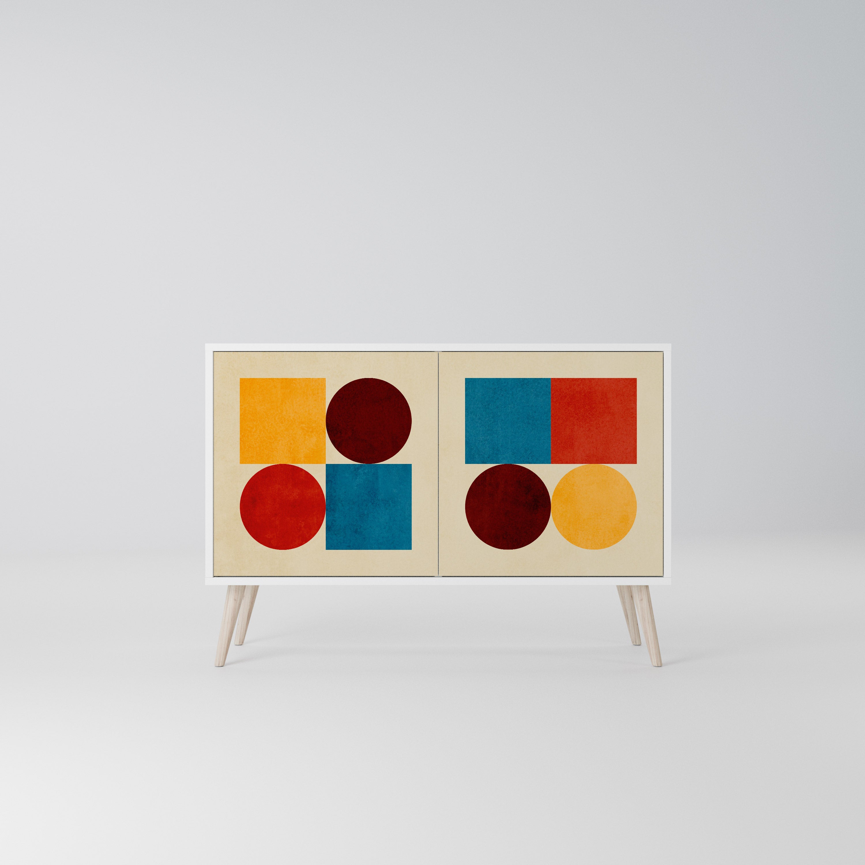 GEOMETRIC PUZZLE Komoda 2-drzwiowa korpus Biały