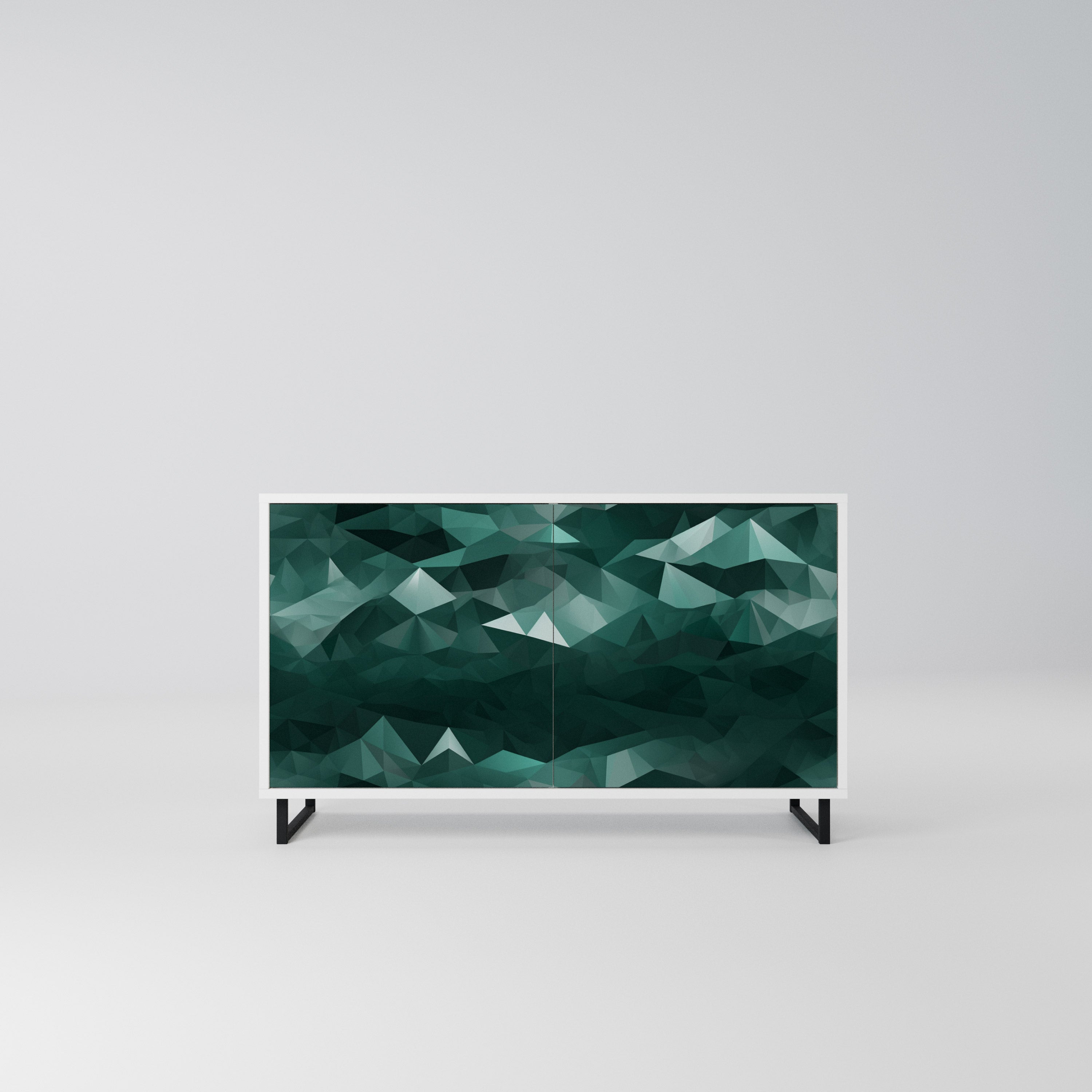 POLYGONAL FLOATING Komoda 2-drzwiowa korpus Biały