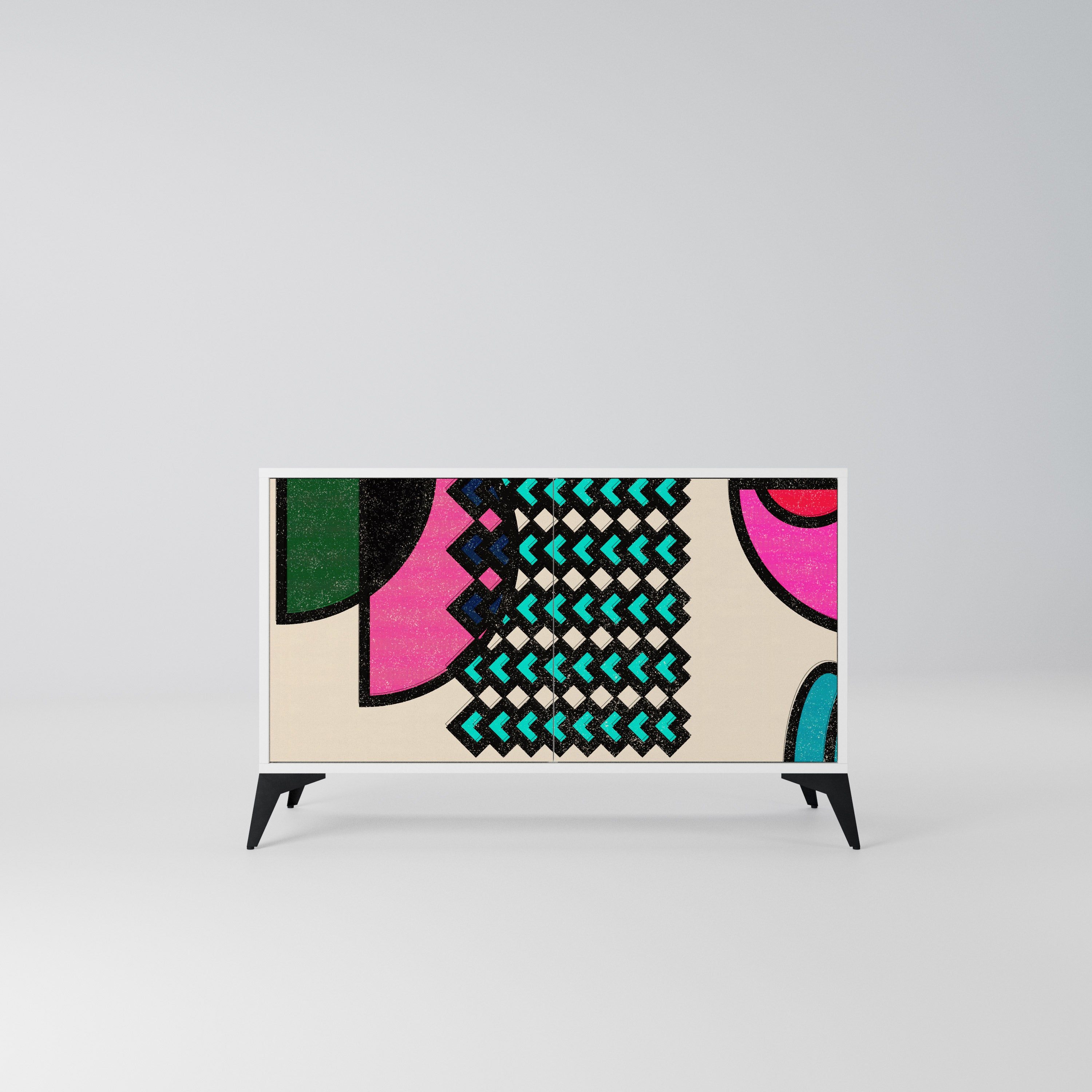 GEOMETRIC RHAPSODY Komoda 2-drzwiowa korpus Biały