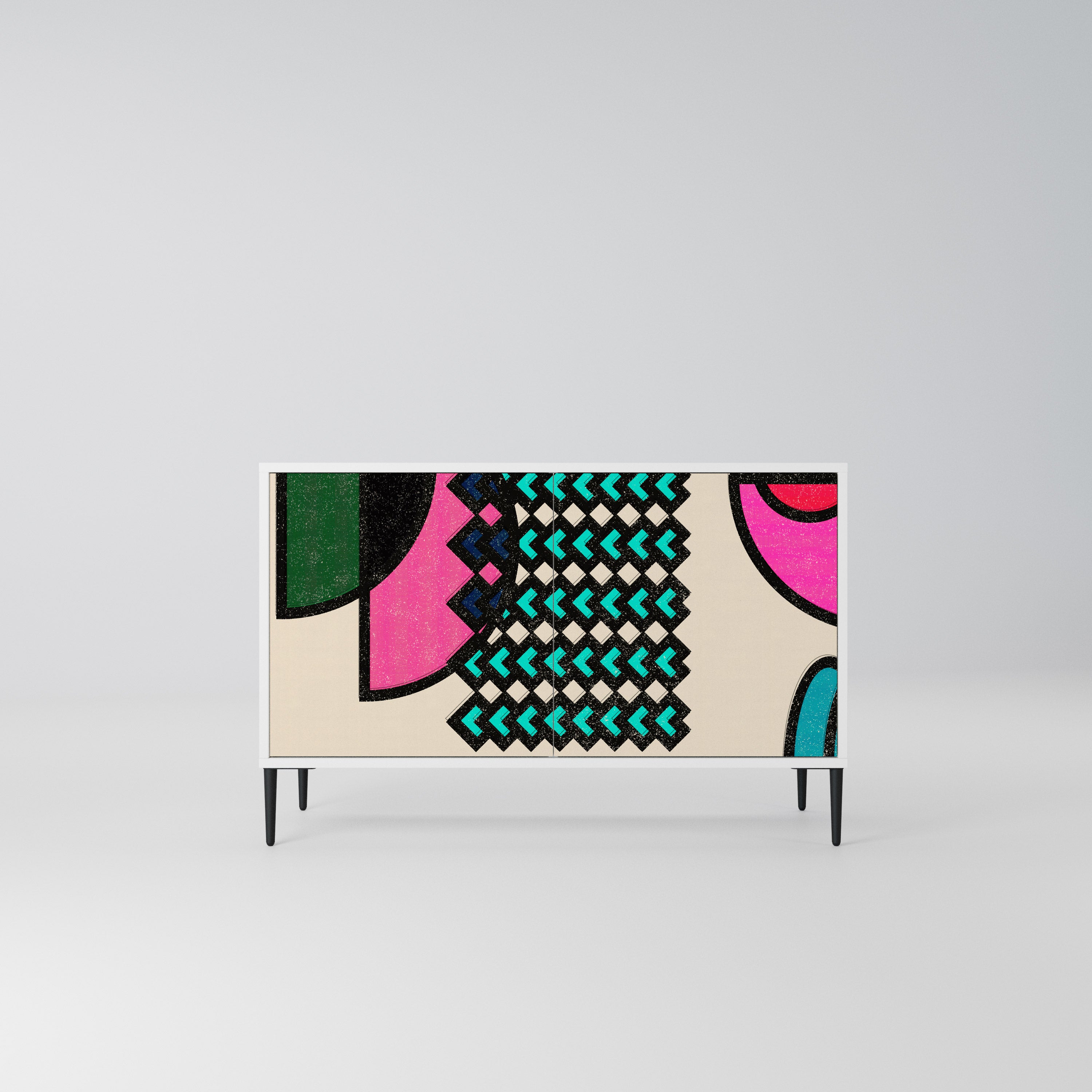 GEOMETRIC RHAPSODY Komoda 2-drzwiowa korpus Biały