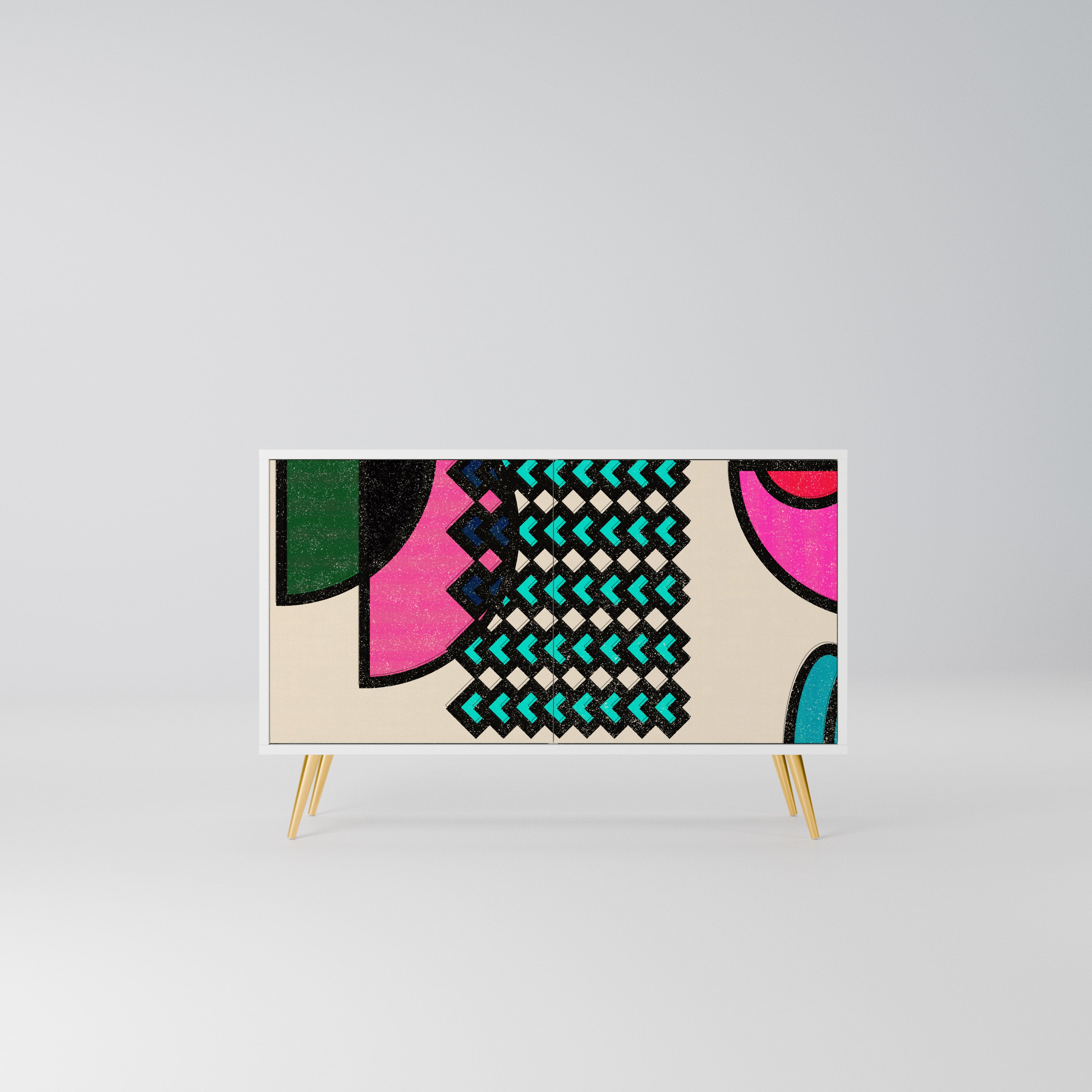 GEOMETRIC RHAPSODY Komoda 2-drzwiowa korpus Biały