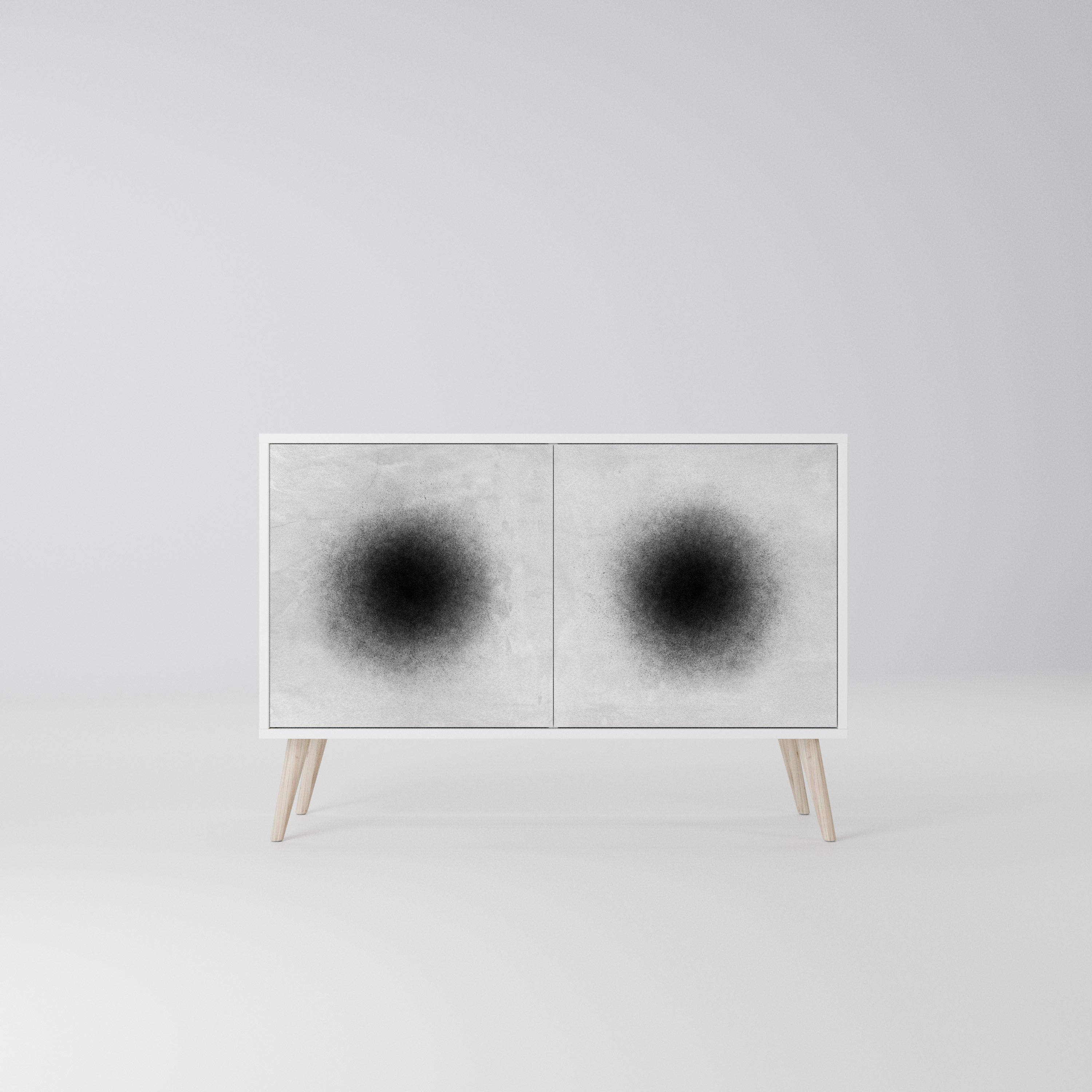 BLACK HOLE Komoda 2-drzwiowa korpus Biały