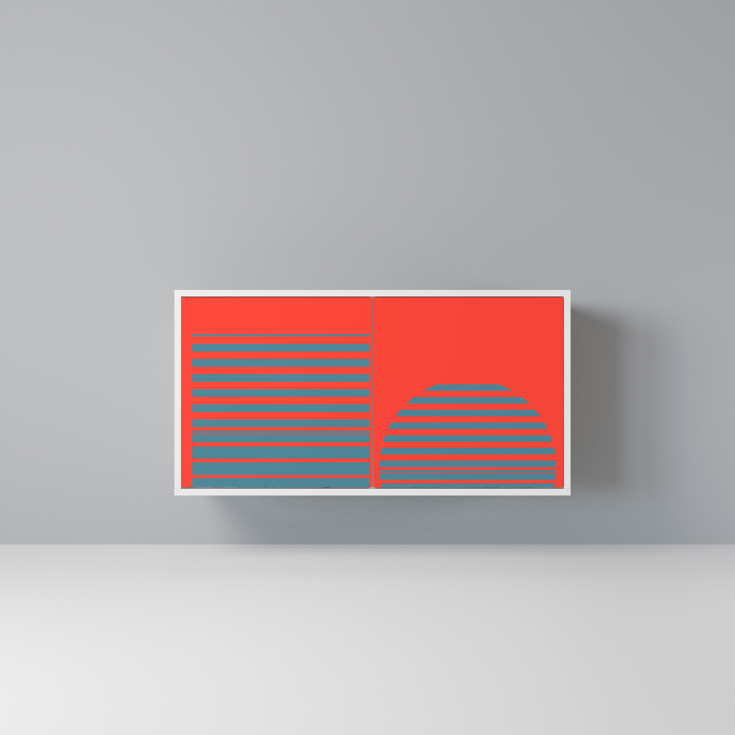 RISING GEOMETRY STARS Komoda 2-drzwiowa korpus Biały