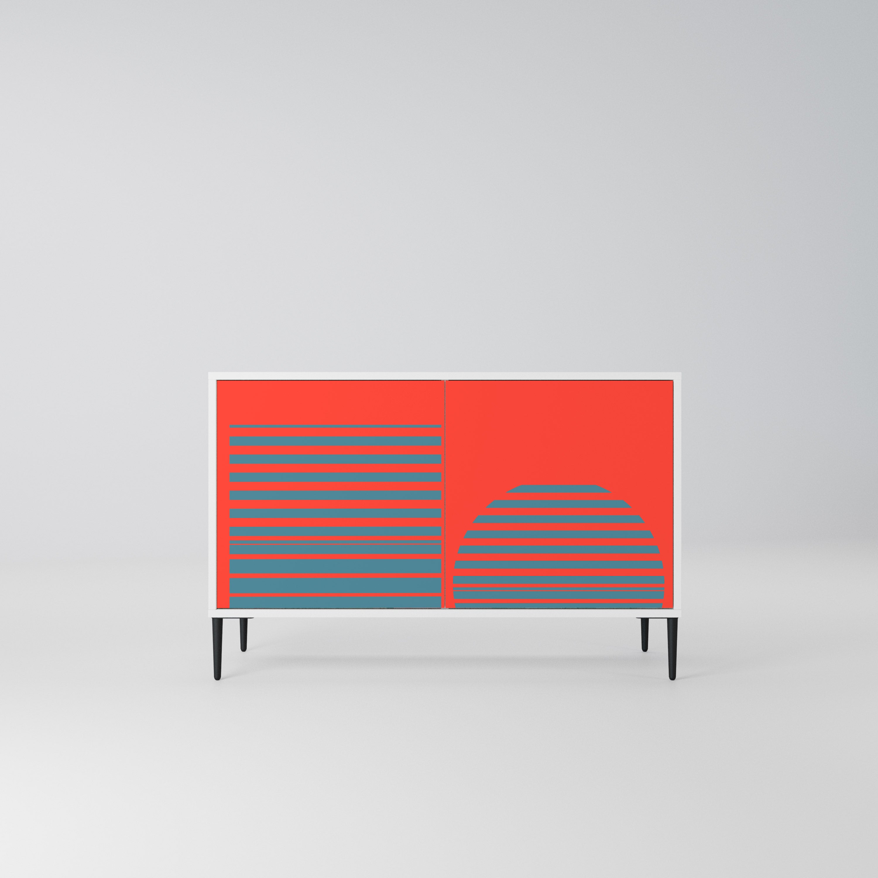 RISING GEOMETRY STARS Komoda 2-drzwiowa korpus Biały