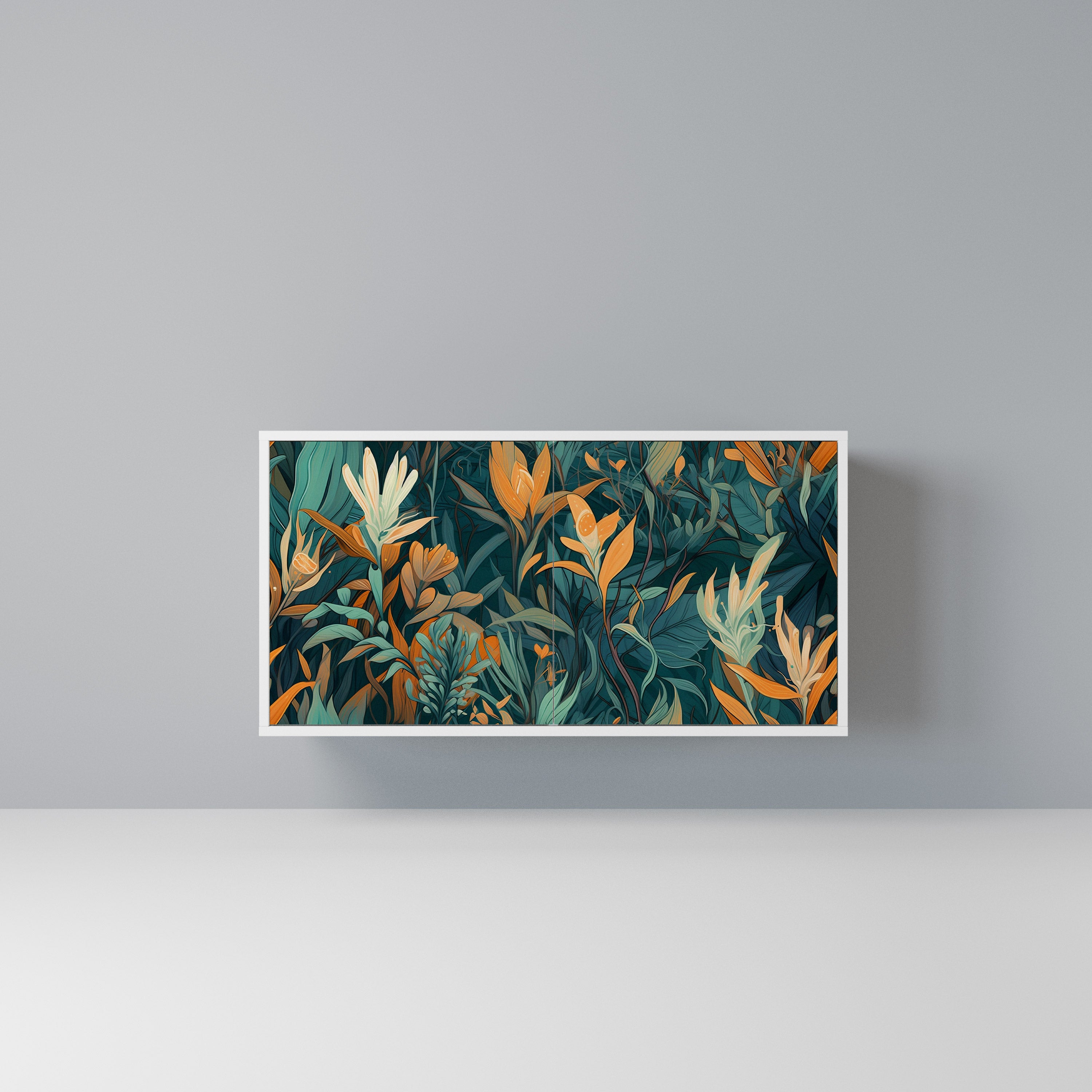 FLORAL SERENITY Komoda 2-drzwiowa korpus Biały