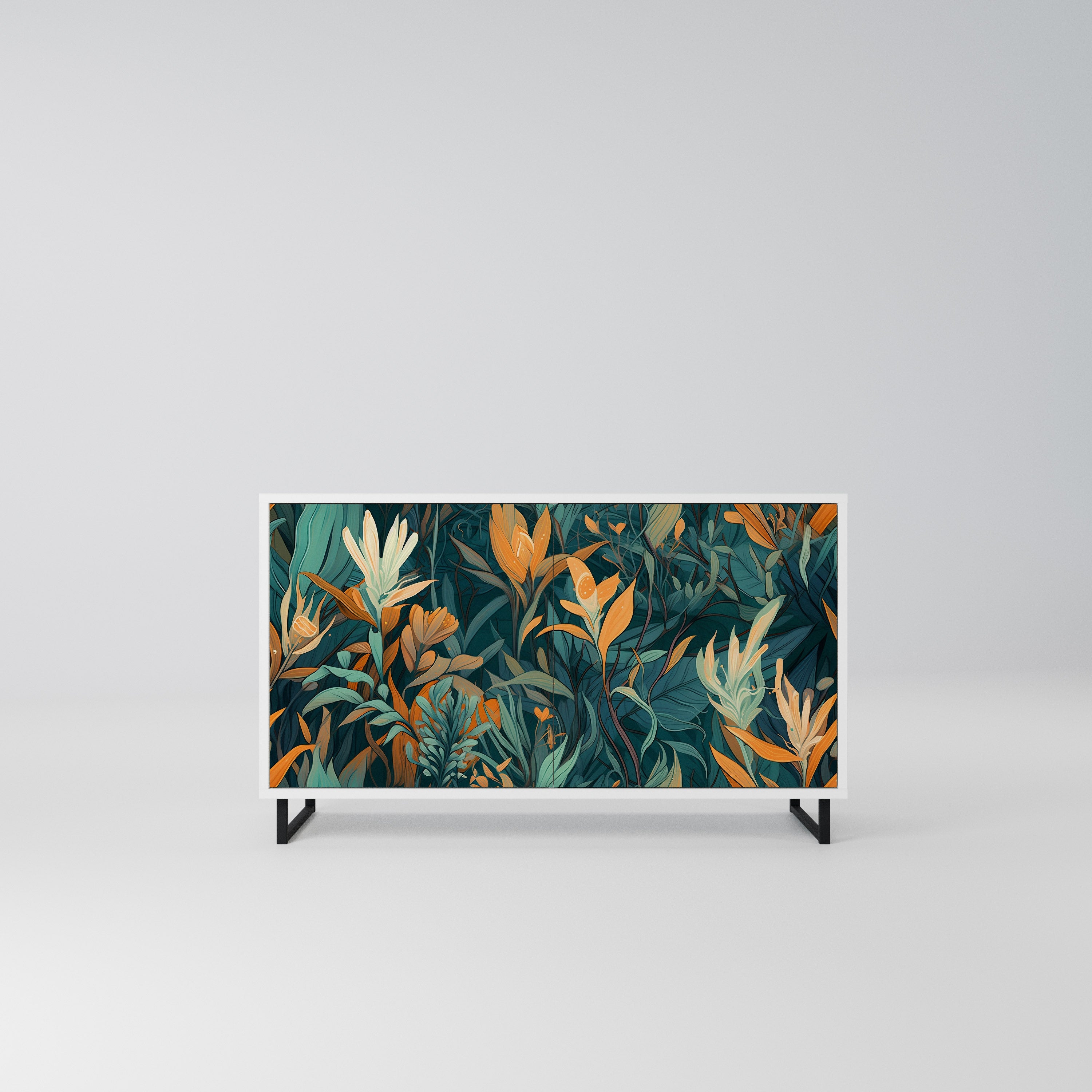 FLORAL SERENITY Komoda 2-drzwiowa korpus Biały
