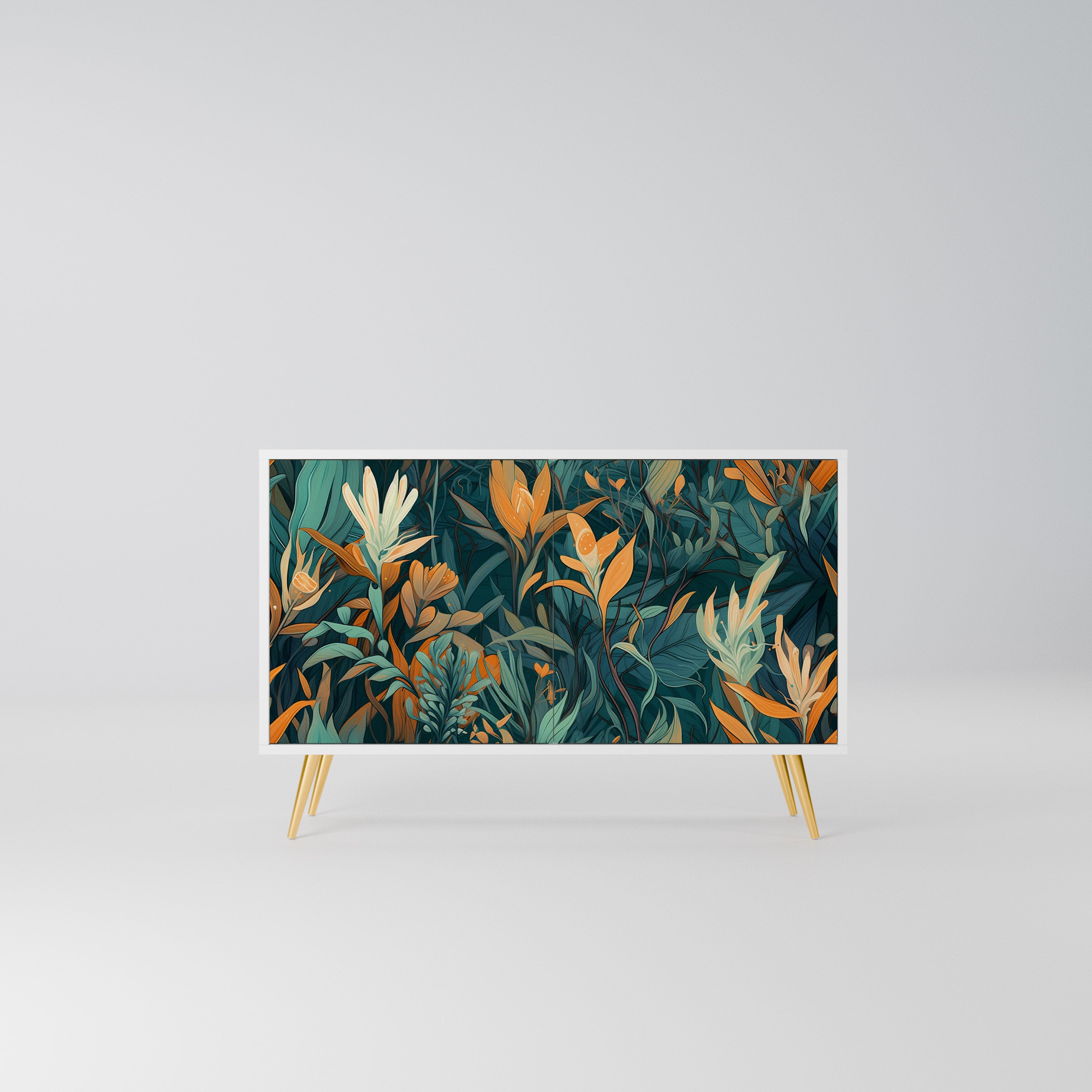 FLORAL SERENITY Komoda 2-drzwiowa korpus Biały
