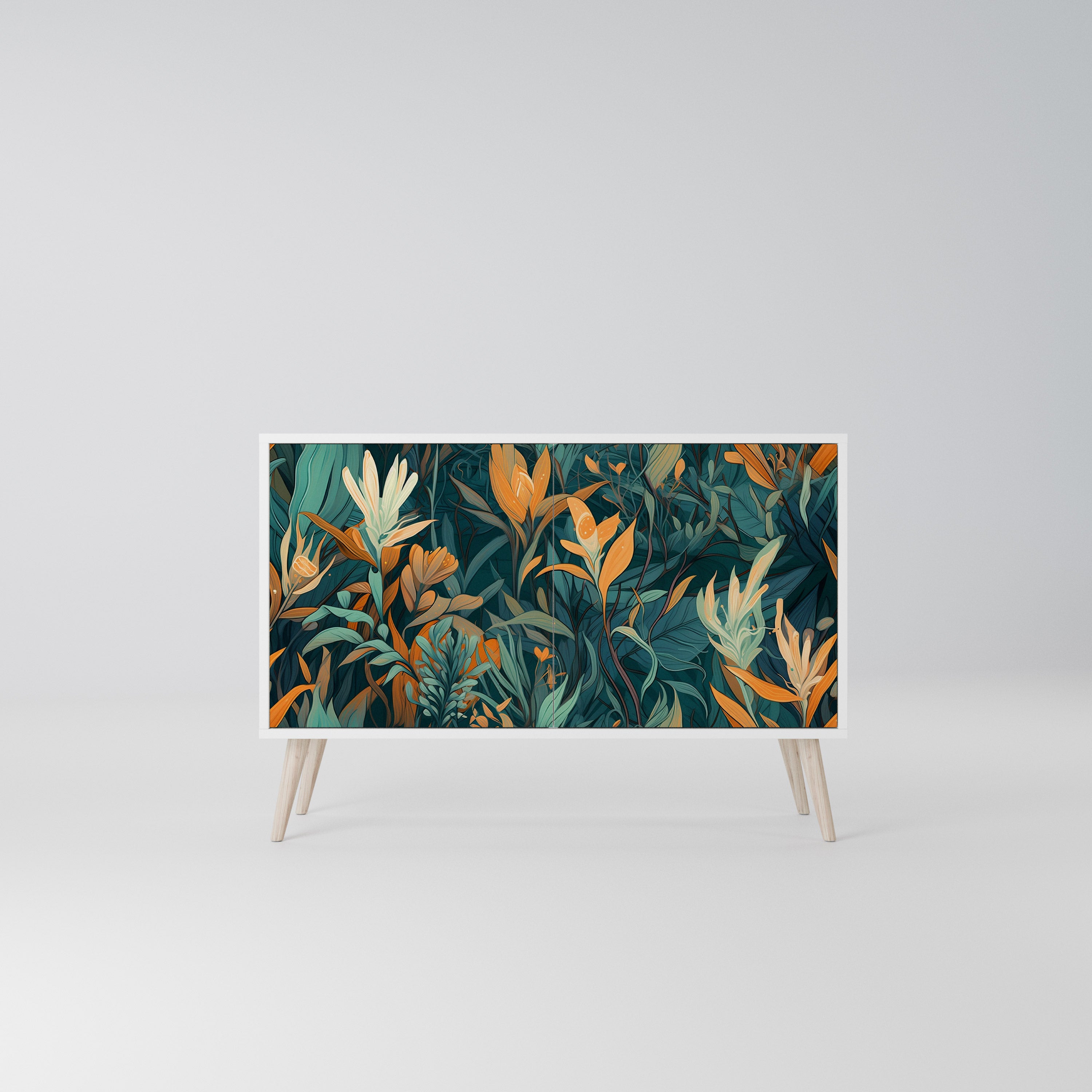FLORAL SERENITY Komoda 2-drzwiowa korpus Biały