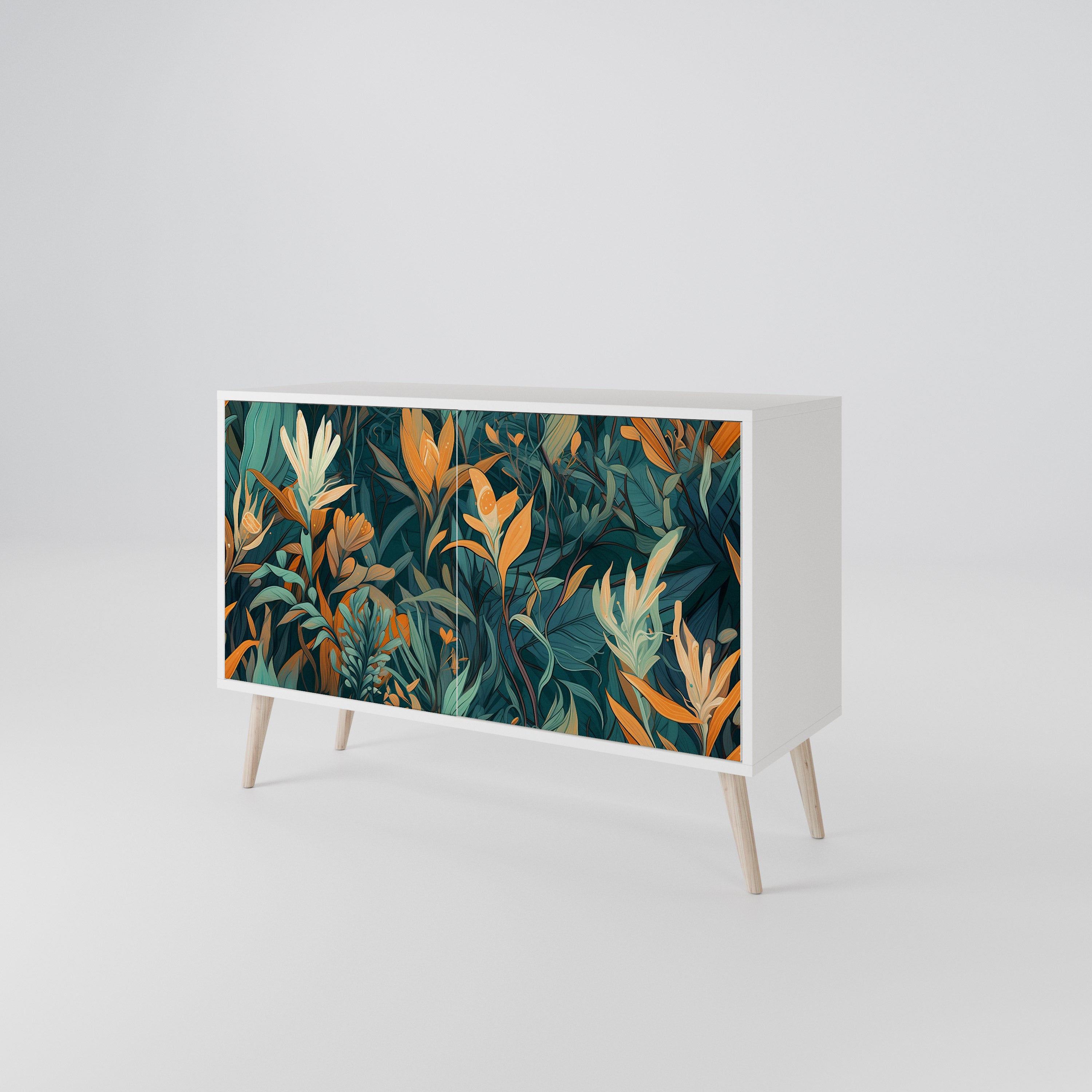 FLORAL SERENITY Komoda 2-drzwiowa korpus Biały