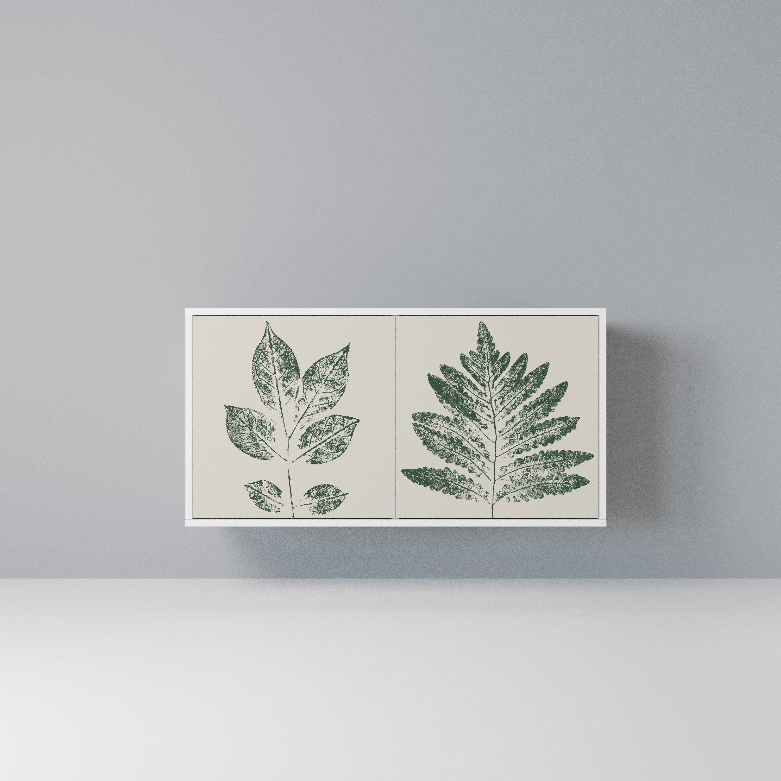 GREEN LEAFY STAMPS Komoda 2-drzwiowa korpus Biały