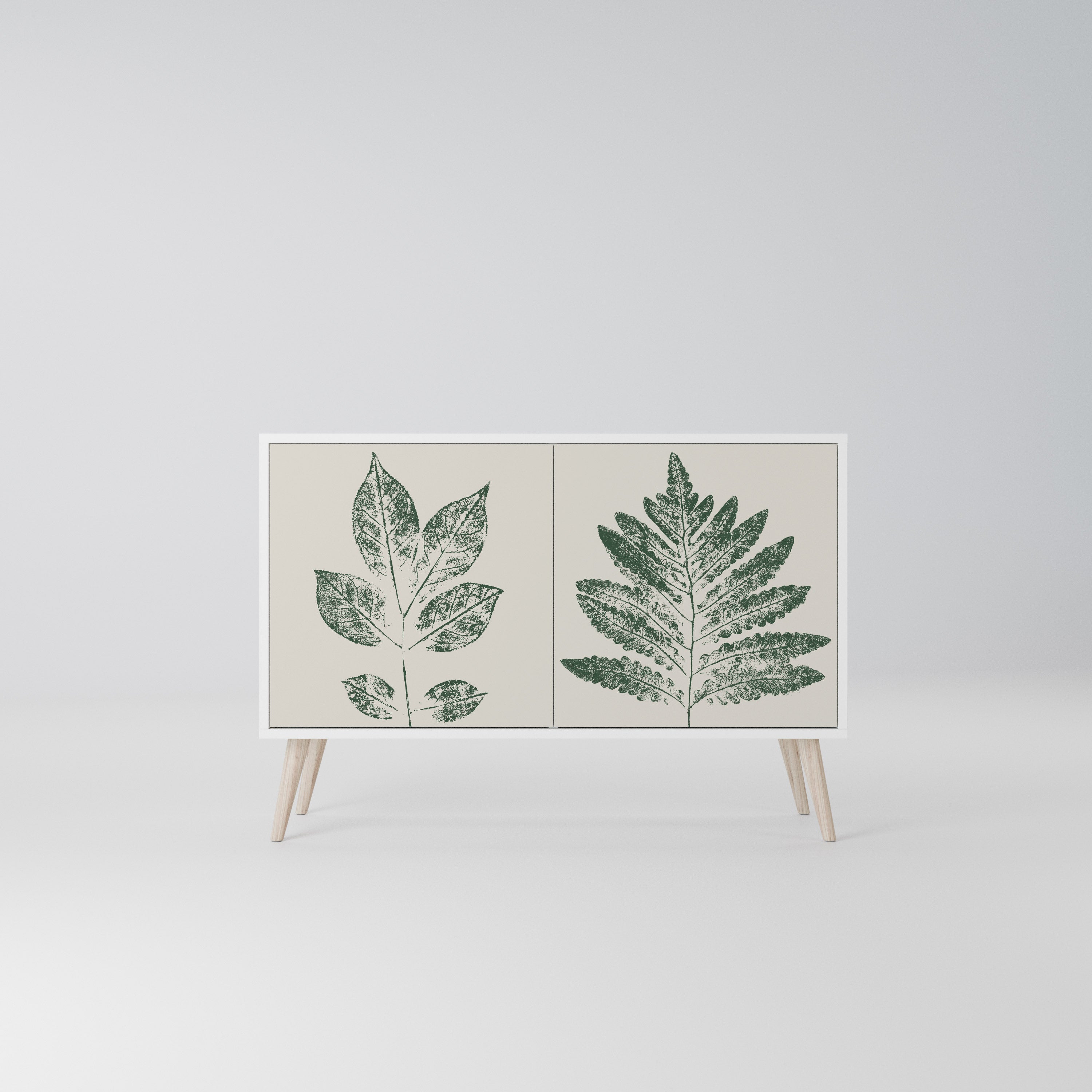 GREEN LEAFY STAMPS Komoda 2-drzwiowa korpus Biały