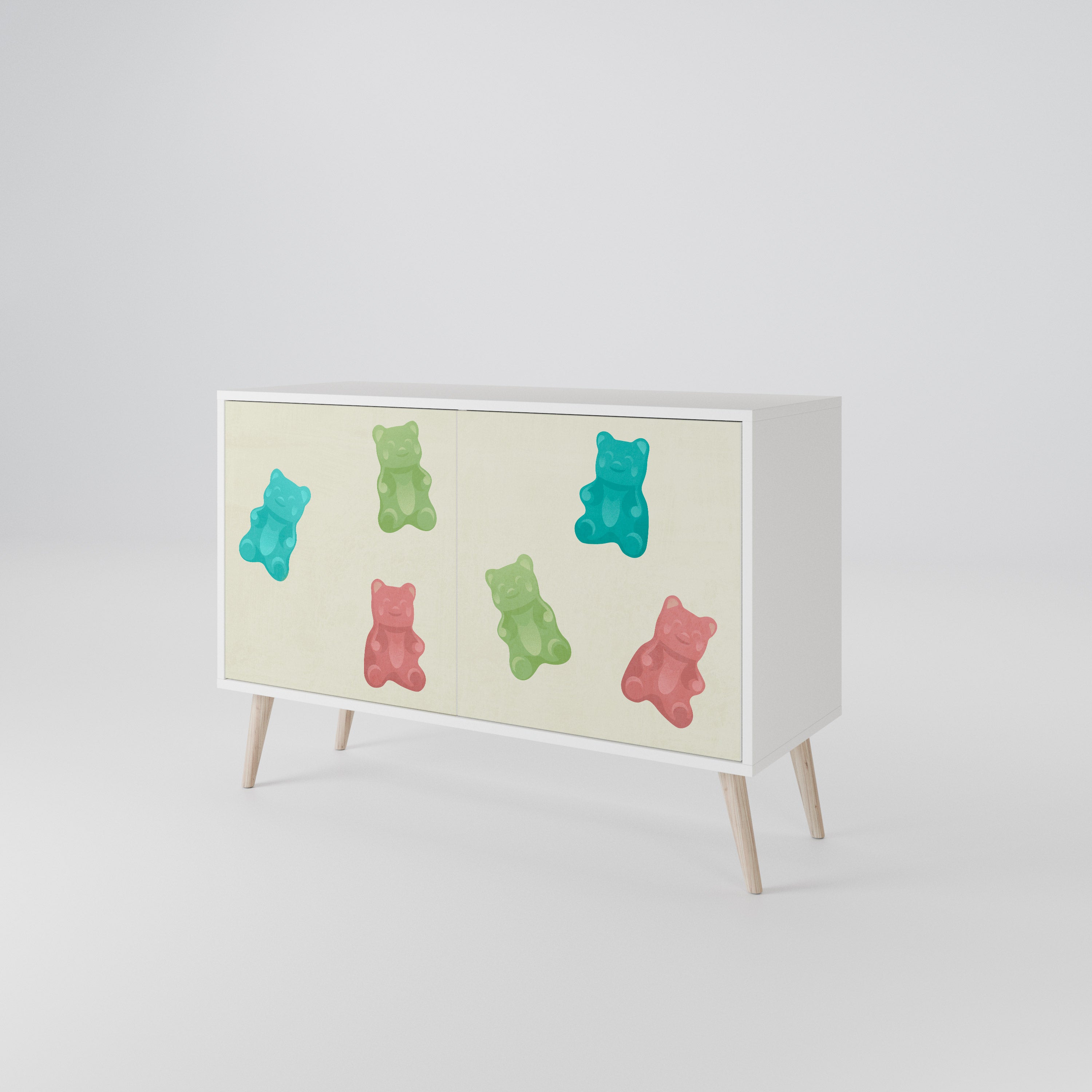 GUMMY BEARS Komoda 2-drzwiowa korpus Biały
