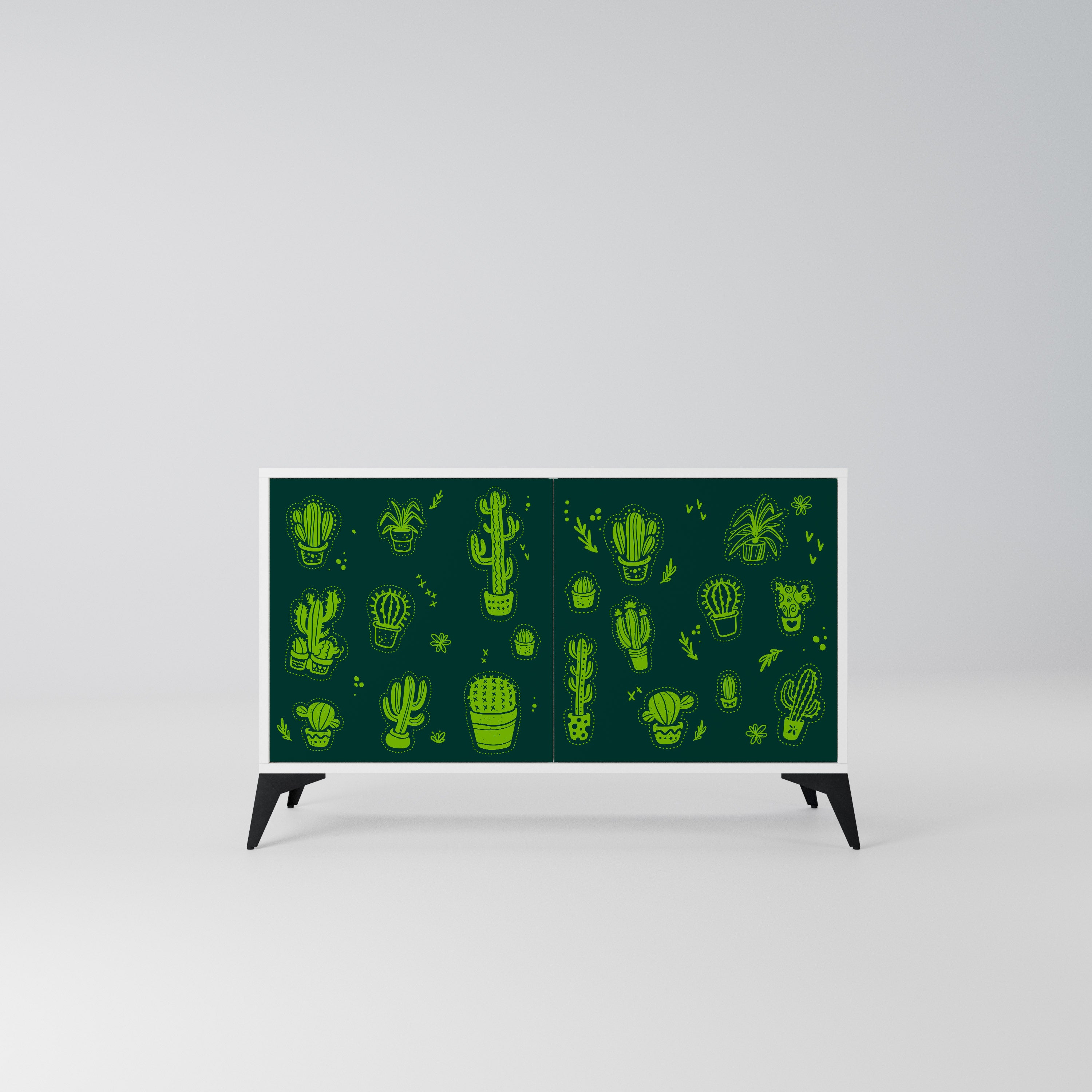 DESERT GREEN Komoda 2-drzwiowa korpus Biały