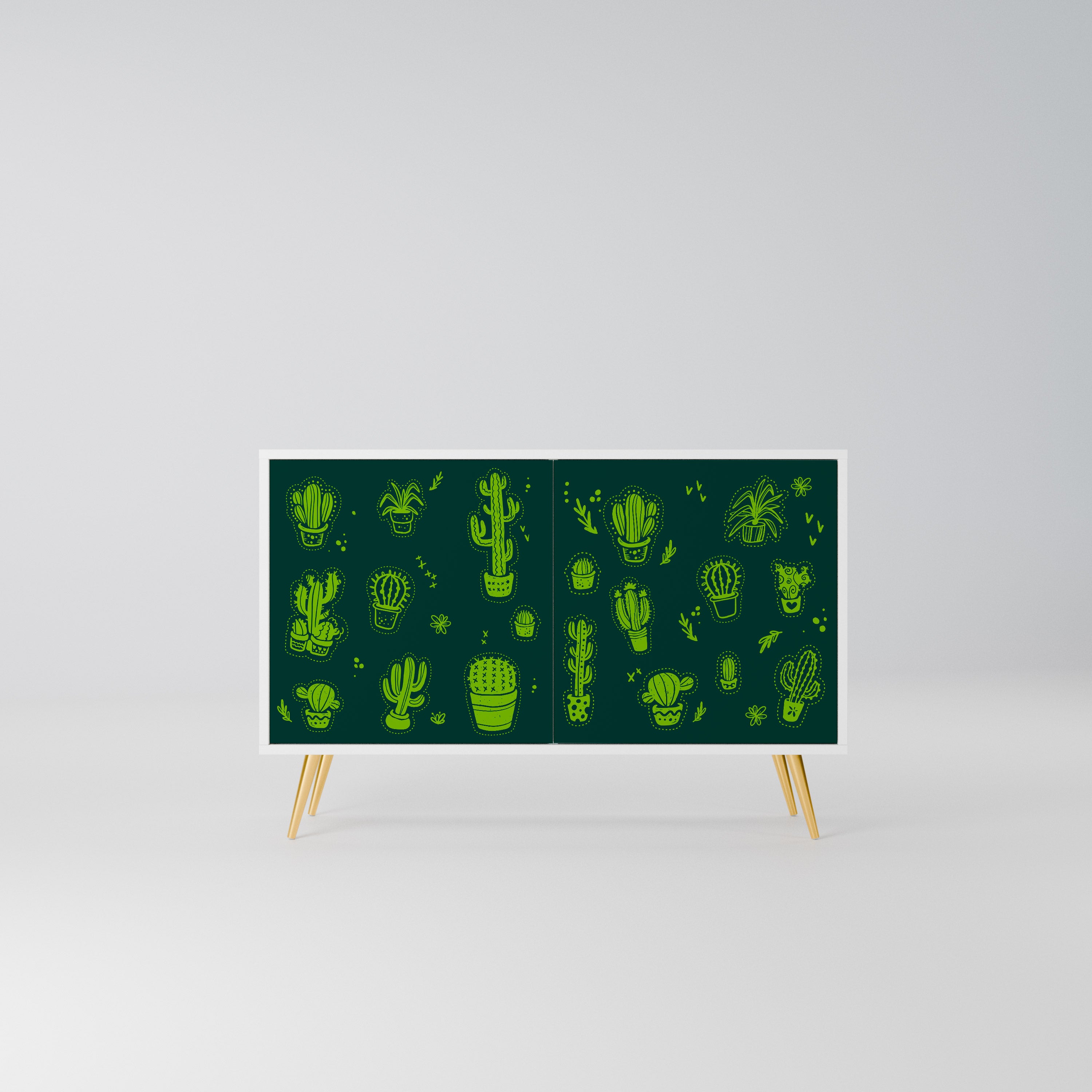 DESERT GREEN Komoda 2-drzwiowa korpus Biały