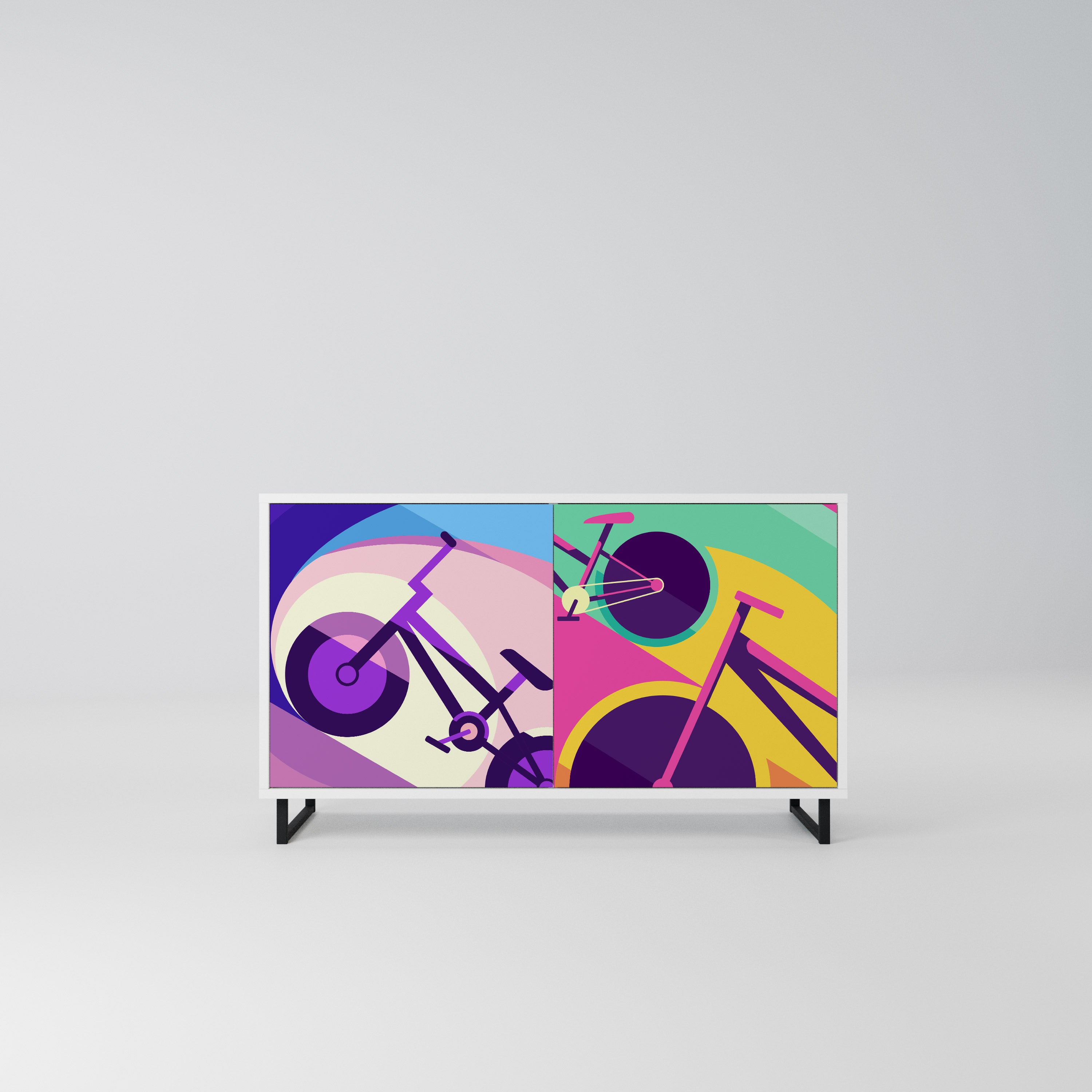BIKE DREAMS Komoda 2-drzwiowa korpus Biały