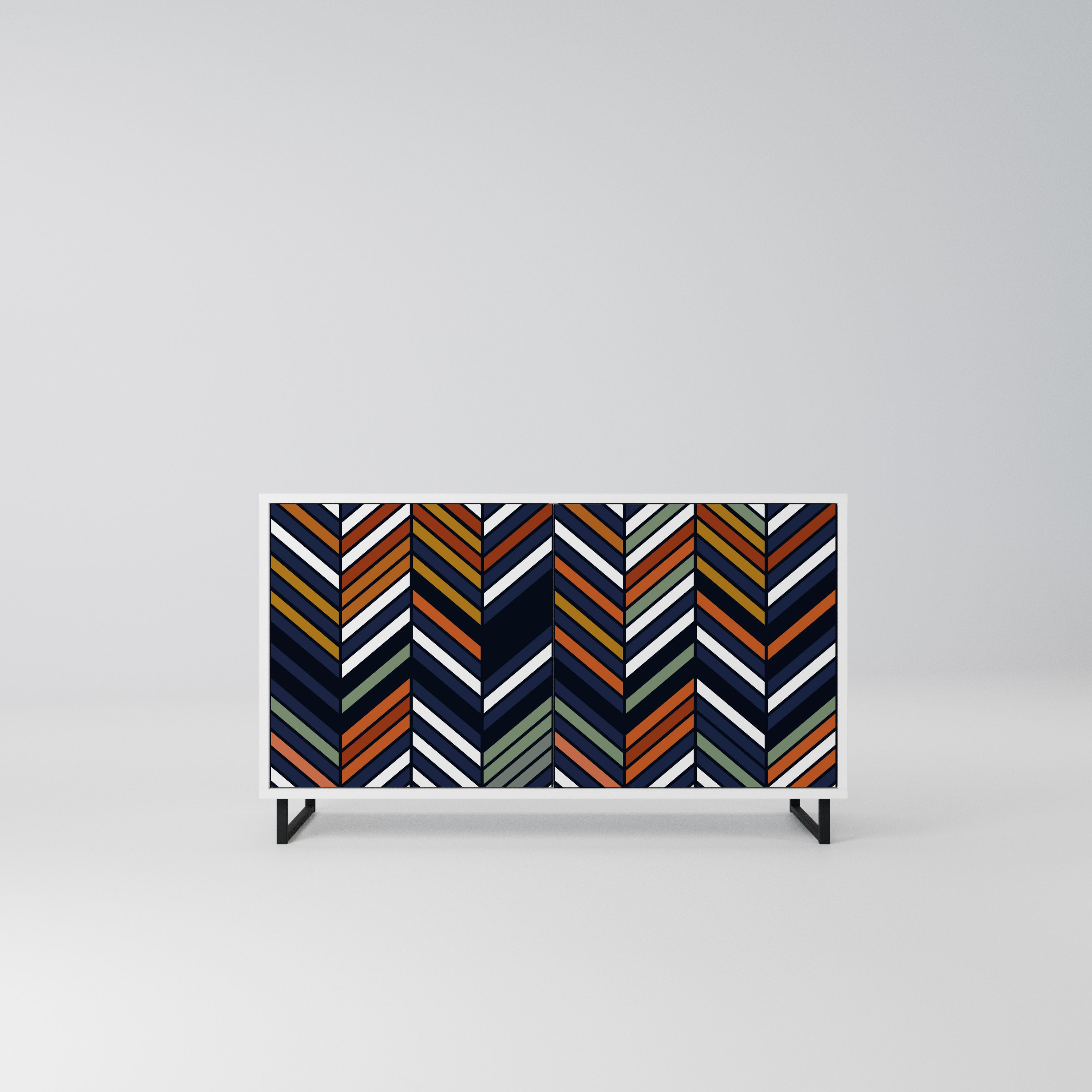 VIBRANT PATCHWORK Komoda 2-drzwiowa korpus Biały
