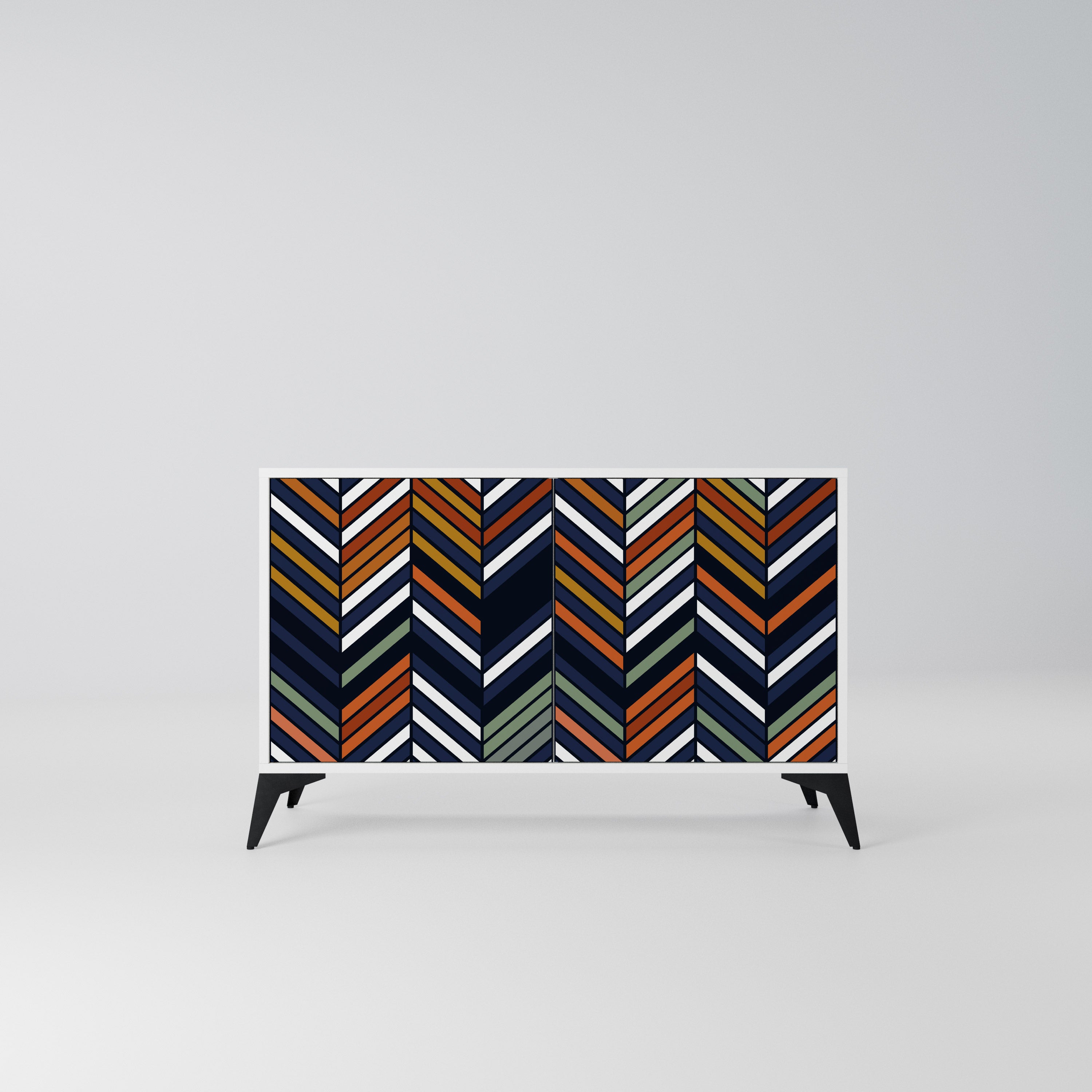 VIBRANT PATCHWORK Komoda 2-drzwiowa korpus Biały