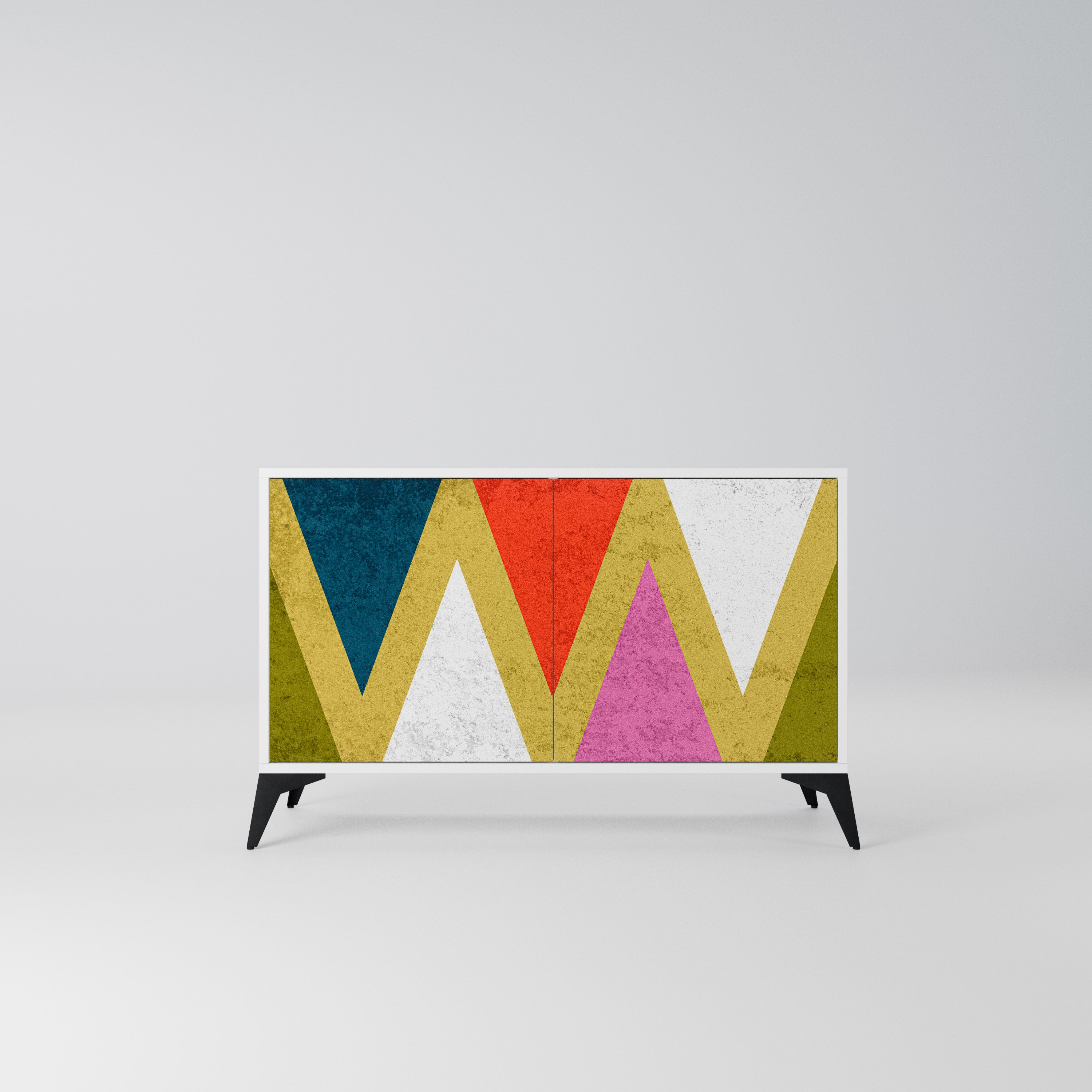 COLORFUL TRIANGLES Komoda 2-drzwiowa korpus Biały