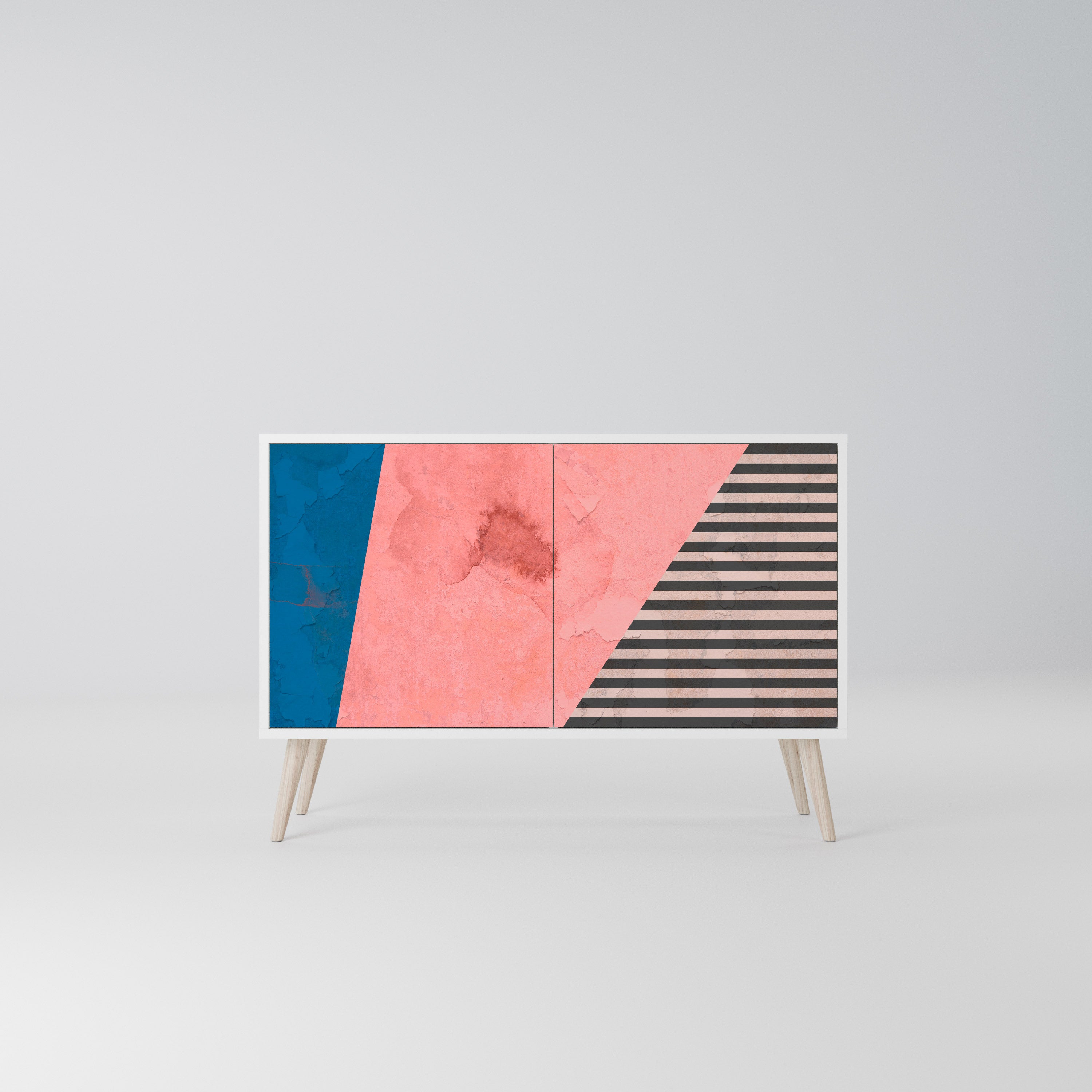 GLAMOROUS STRIPE Komoda 2-drzwiowa korpus Biały