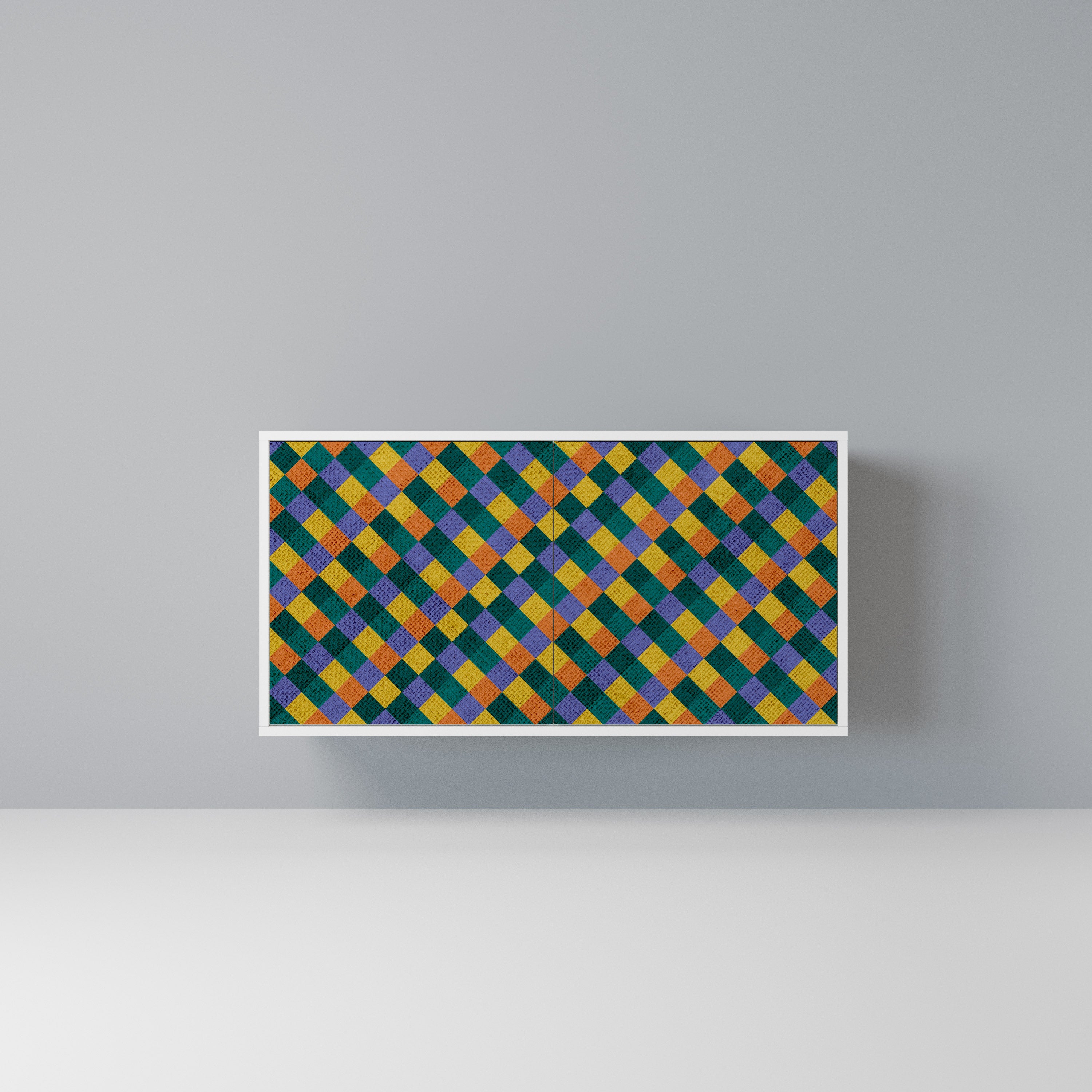 PAINTED SQUARES MIX Komoda 2-drzwiowa korpus Biały