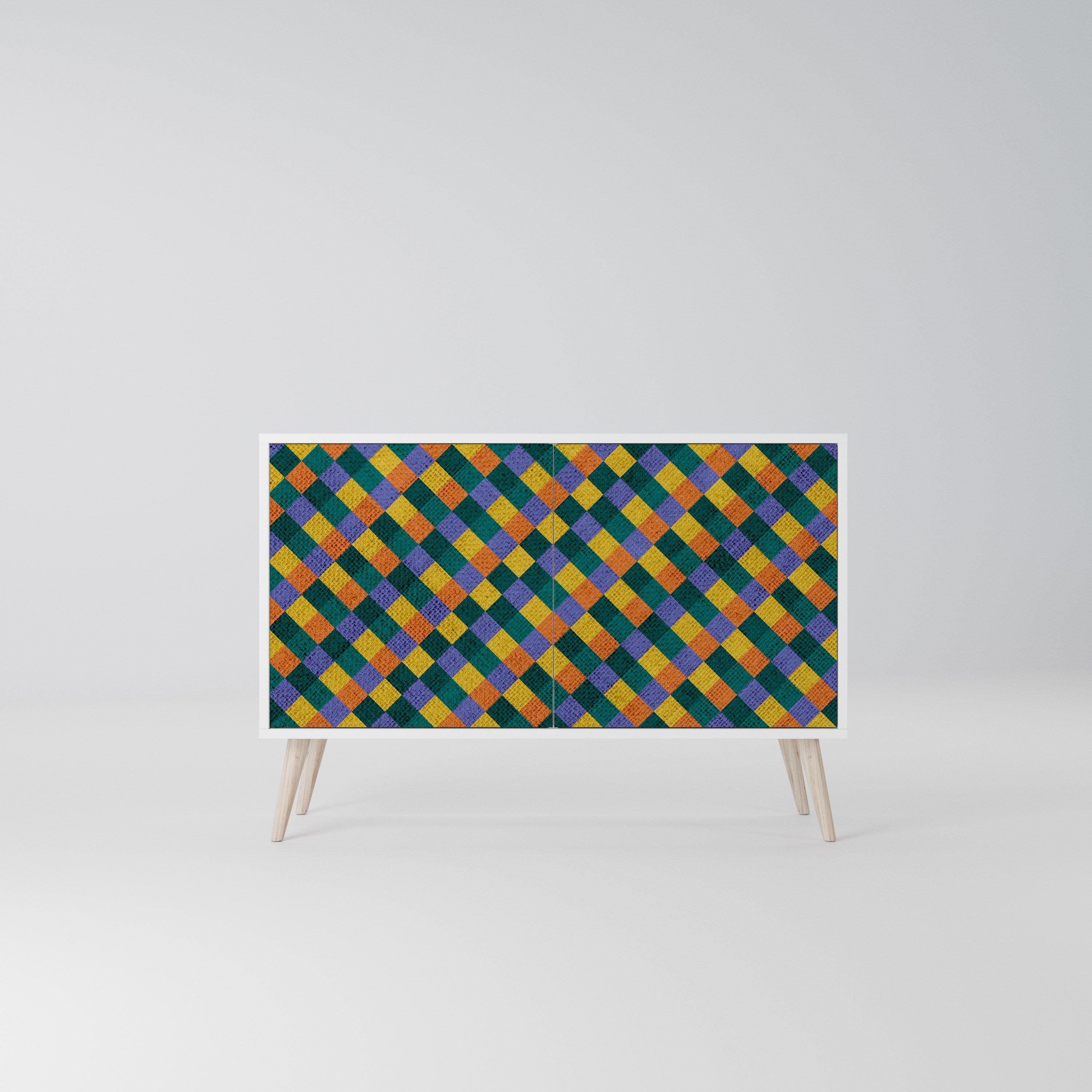 PAINTED SQUARES MIX Komoda 2-drzwiowa korpus Biały
