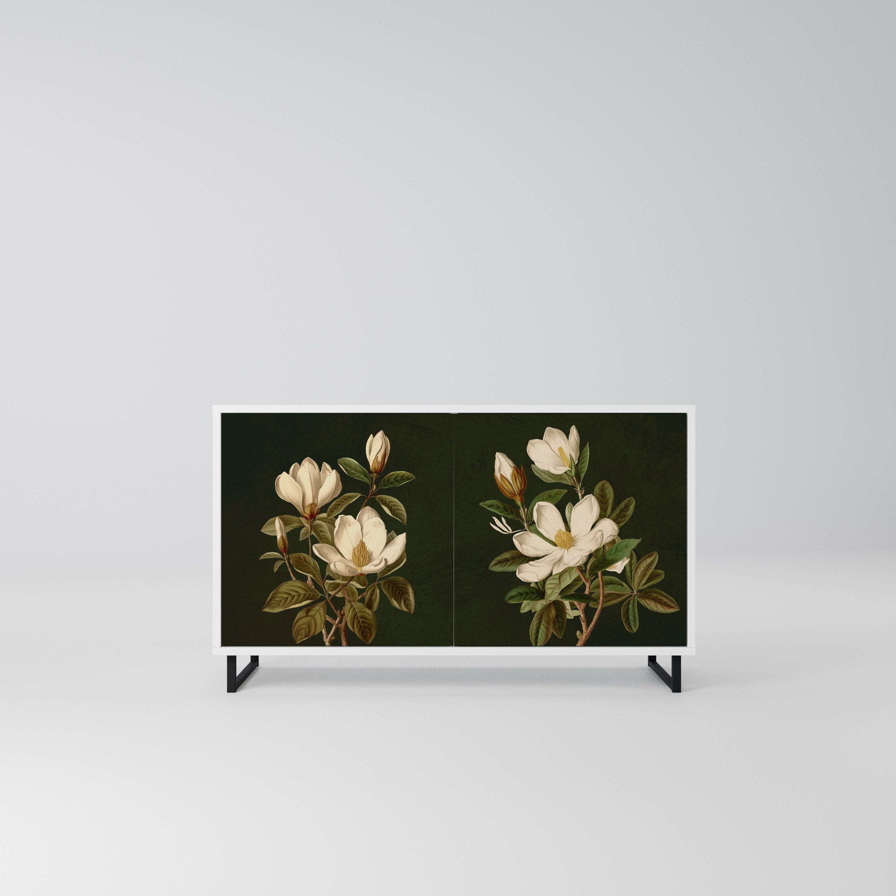 FLORAL NOIR Komoda 2-drzwiowa korpus Biały