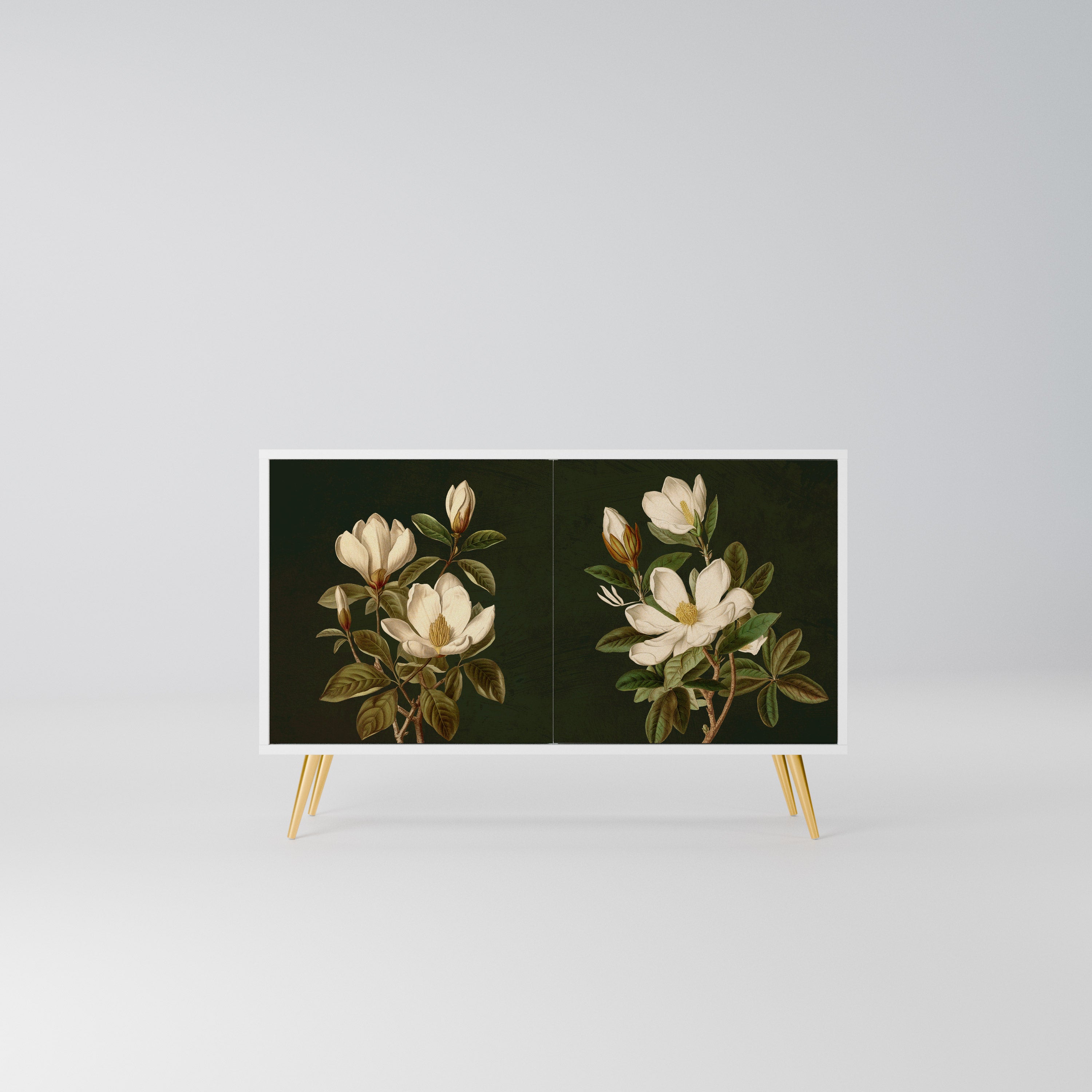 FLORAL NOIR Komoda 2-drzwiowa korpus Biały