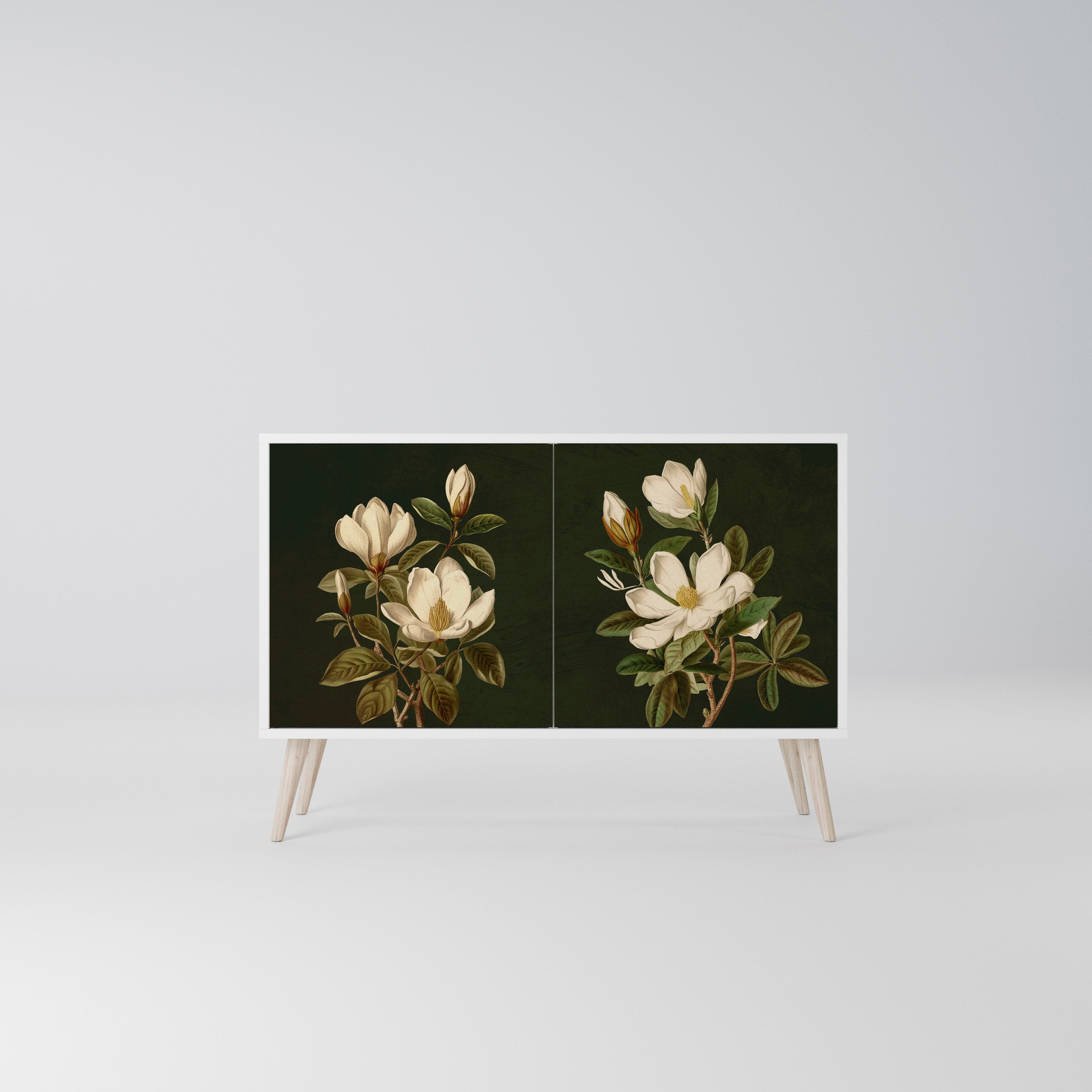 FLORAL NOIR Komoda 2-drzwiowa korpus Biały