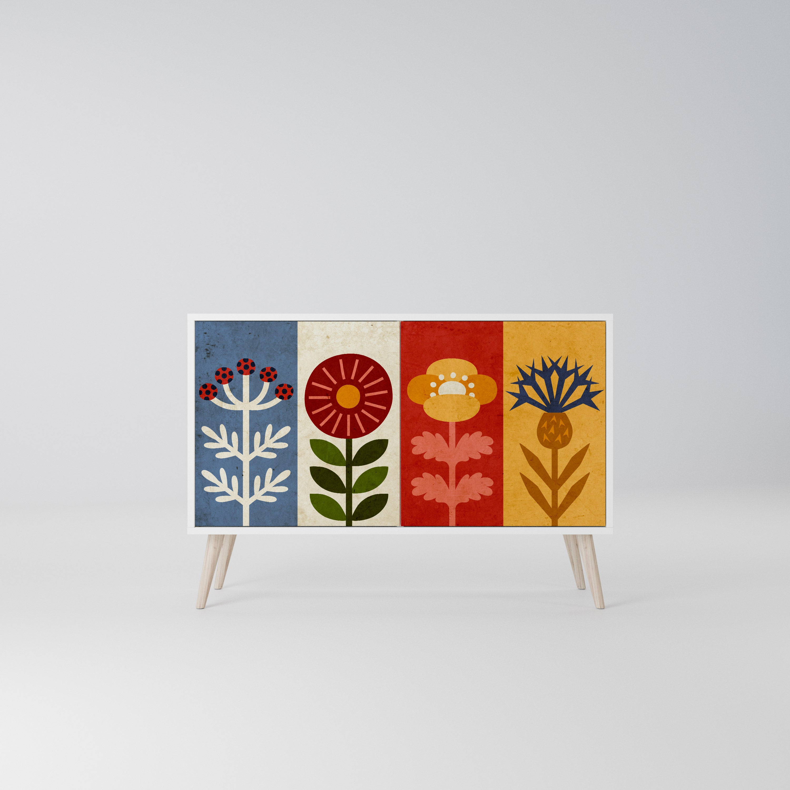 SCANDIC FLOWERET Komoda 2-drzwiowa korpus Biały