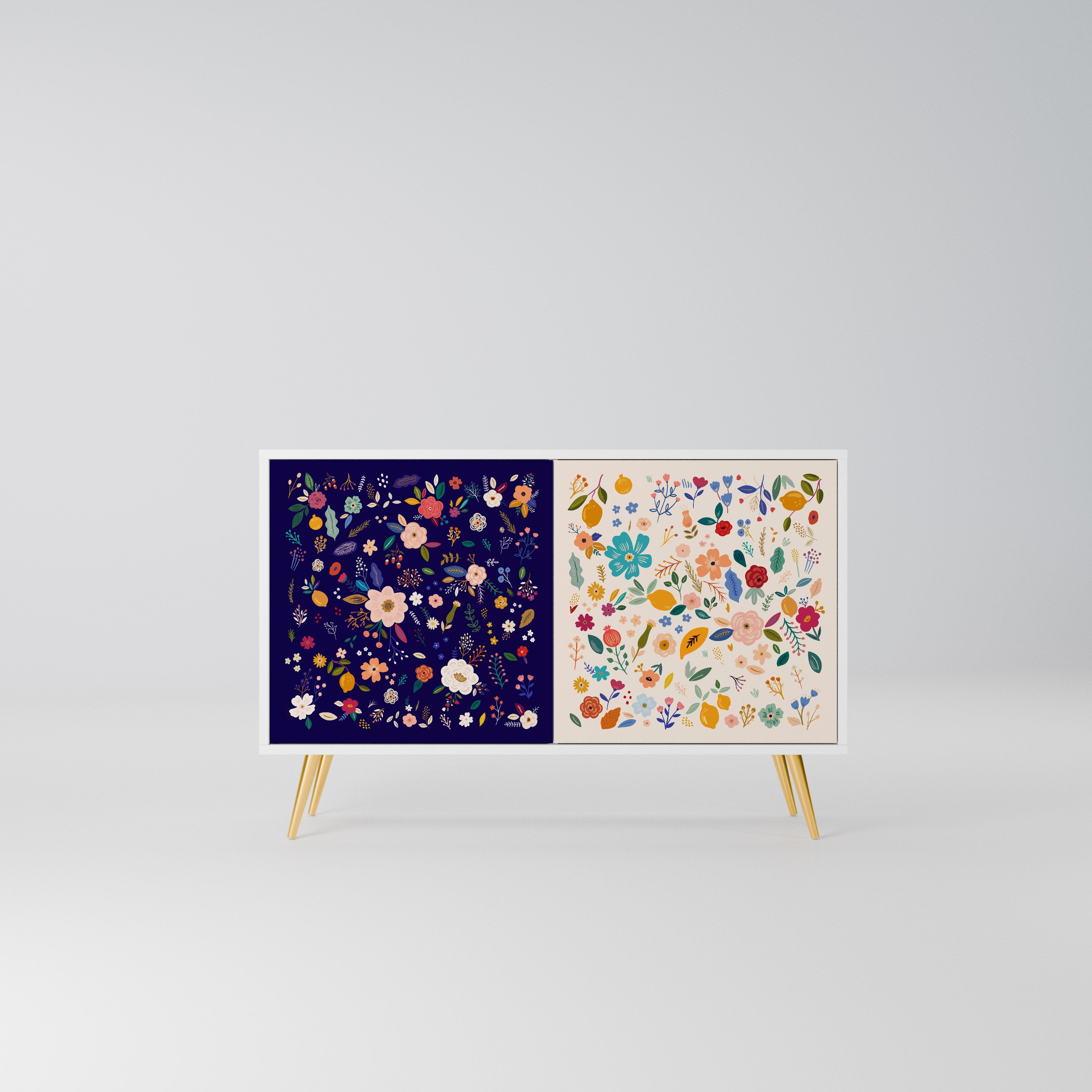 FLORAL COMBINATION Komoda 2-drzwiowa korpus Biały