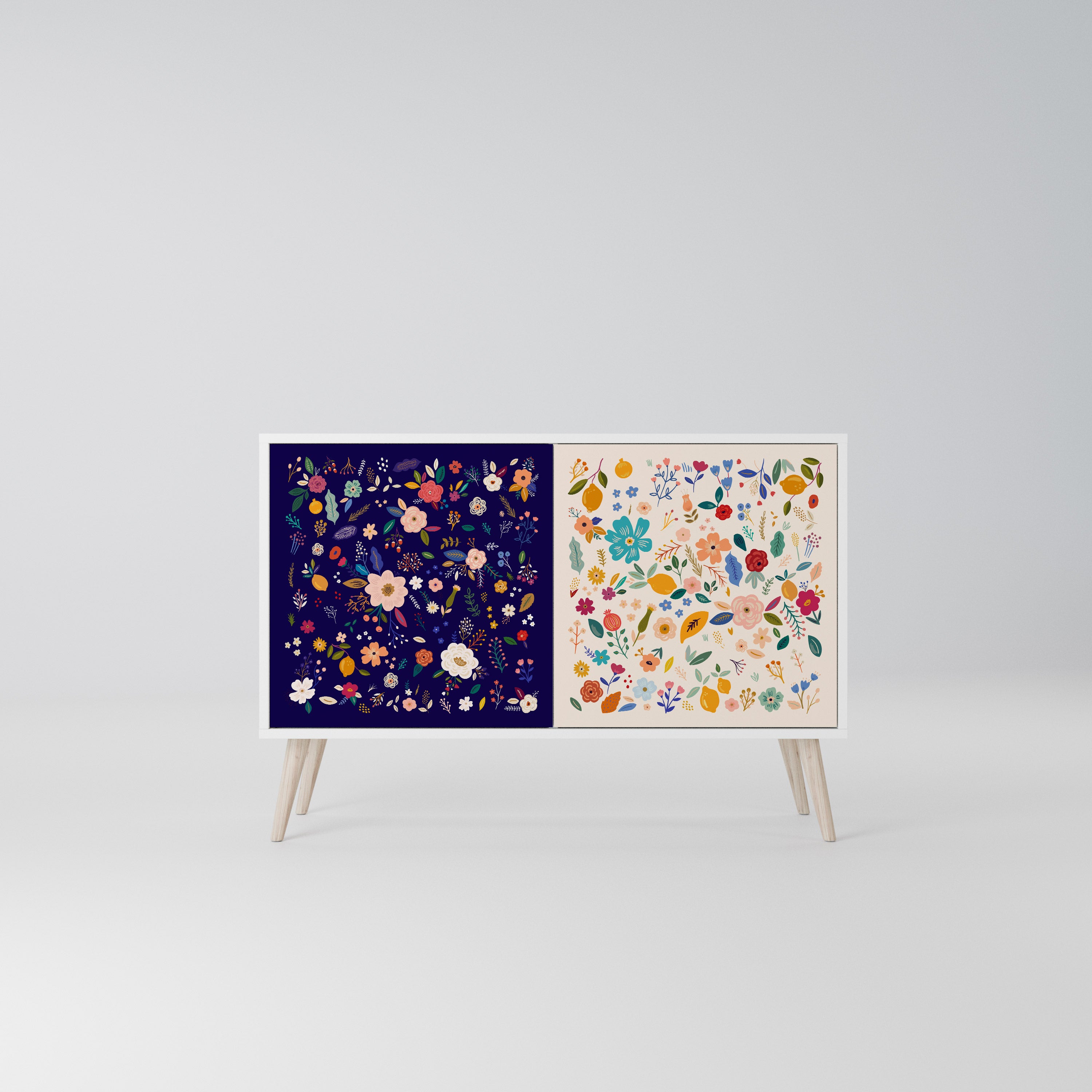 FLORAL COMBINATION Komoda 2-drzwiowa korpus Biały