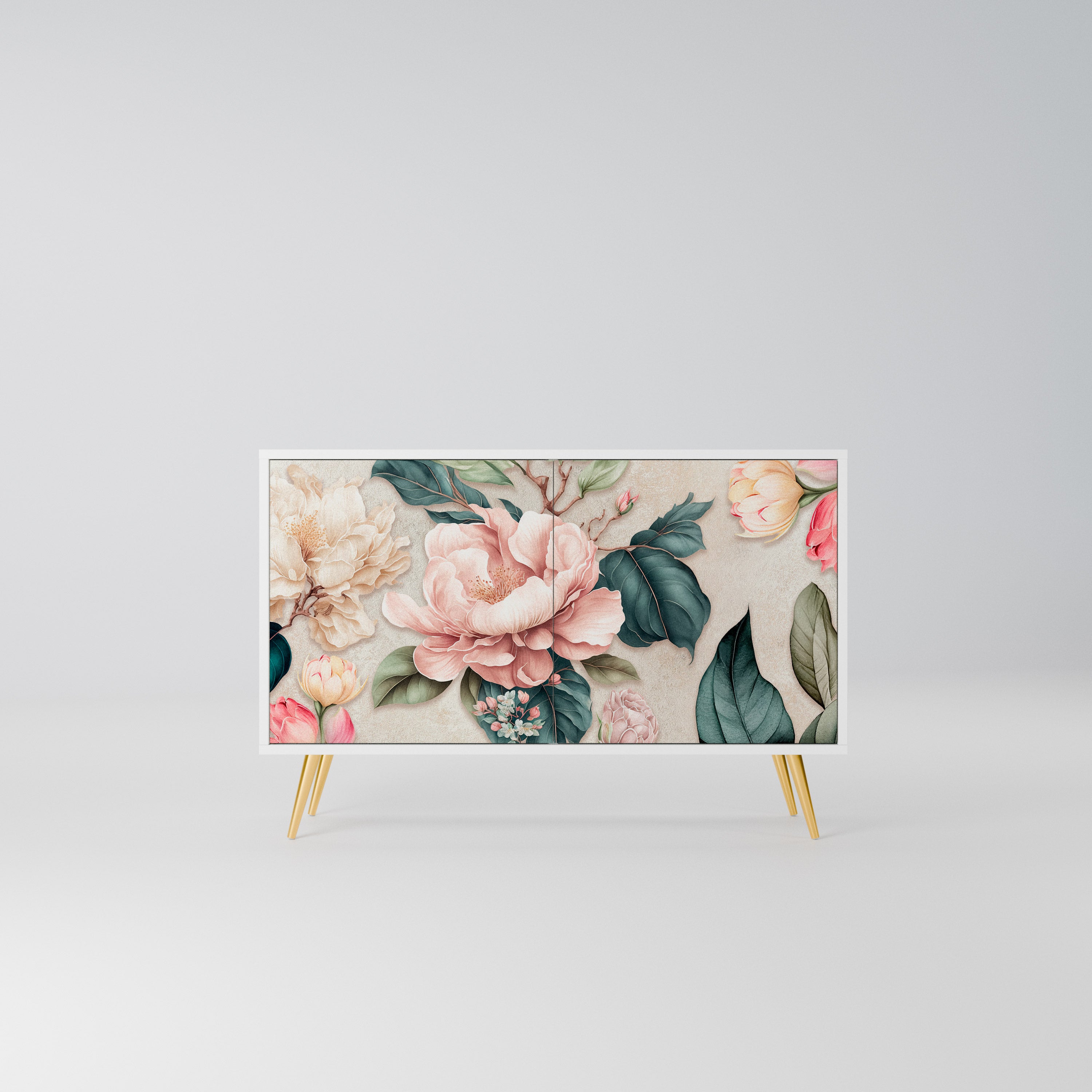 FLORAL GRACE Komoda 2-drzwiowa korpus Biały