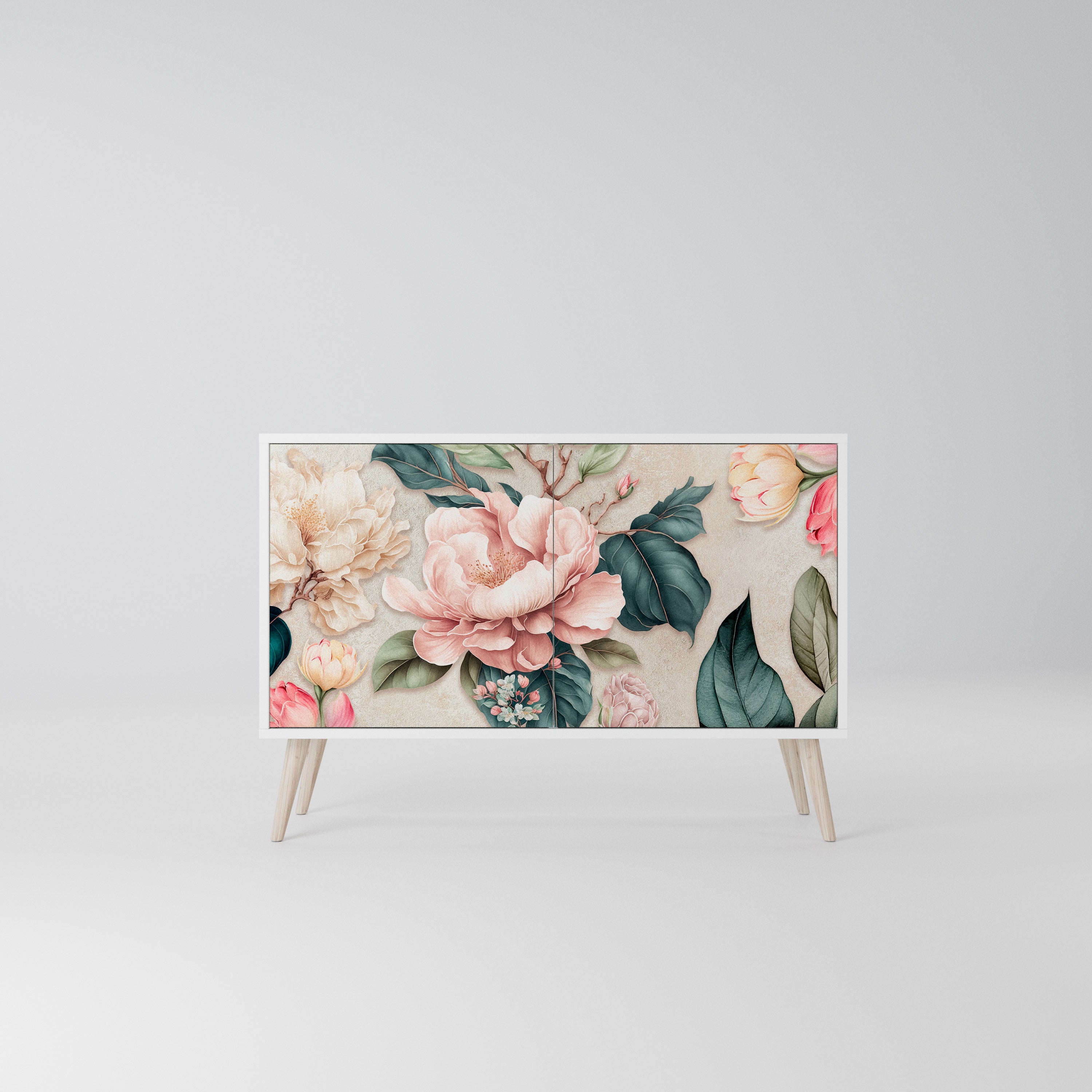 FLORAL GRACE Komoda 2-drzwiowa korpus Biały