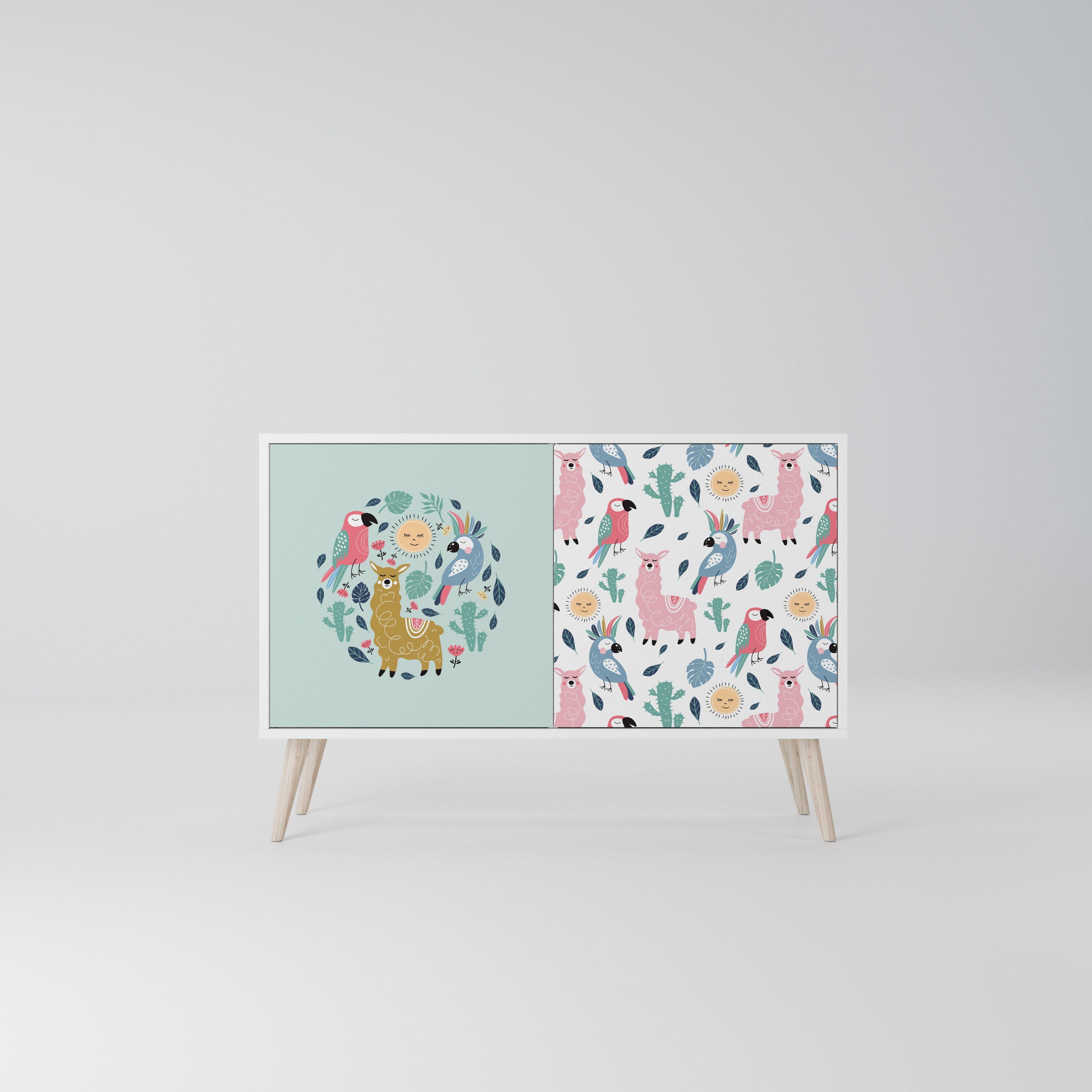 COLORFUL ALPACAS Komoda 2-drzwiowa korpus Biały